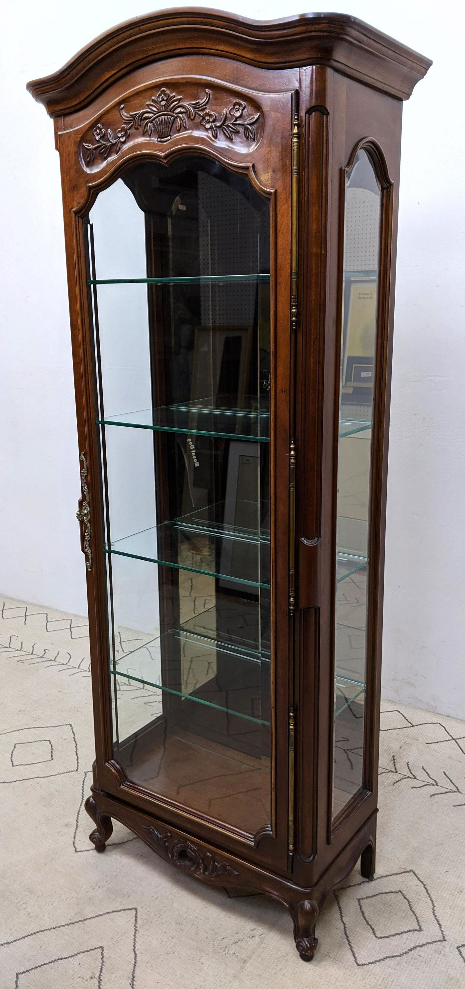 Country French Style Curio Vitrine.  Single door with c (1 of 15)