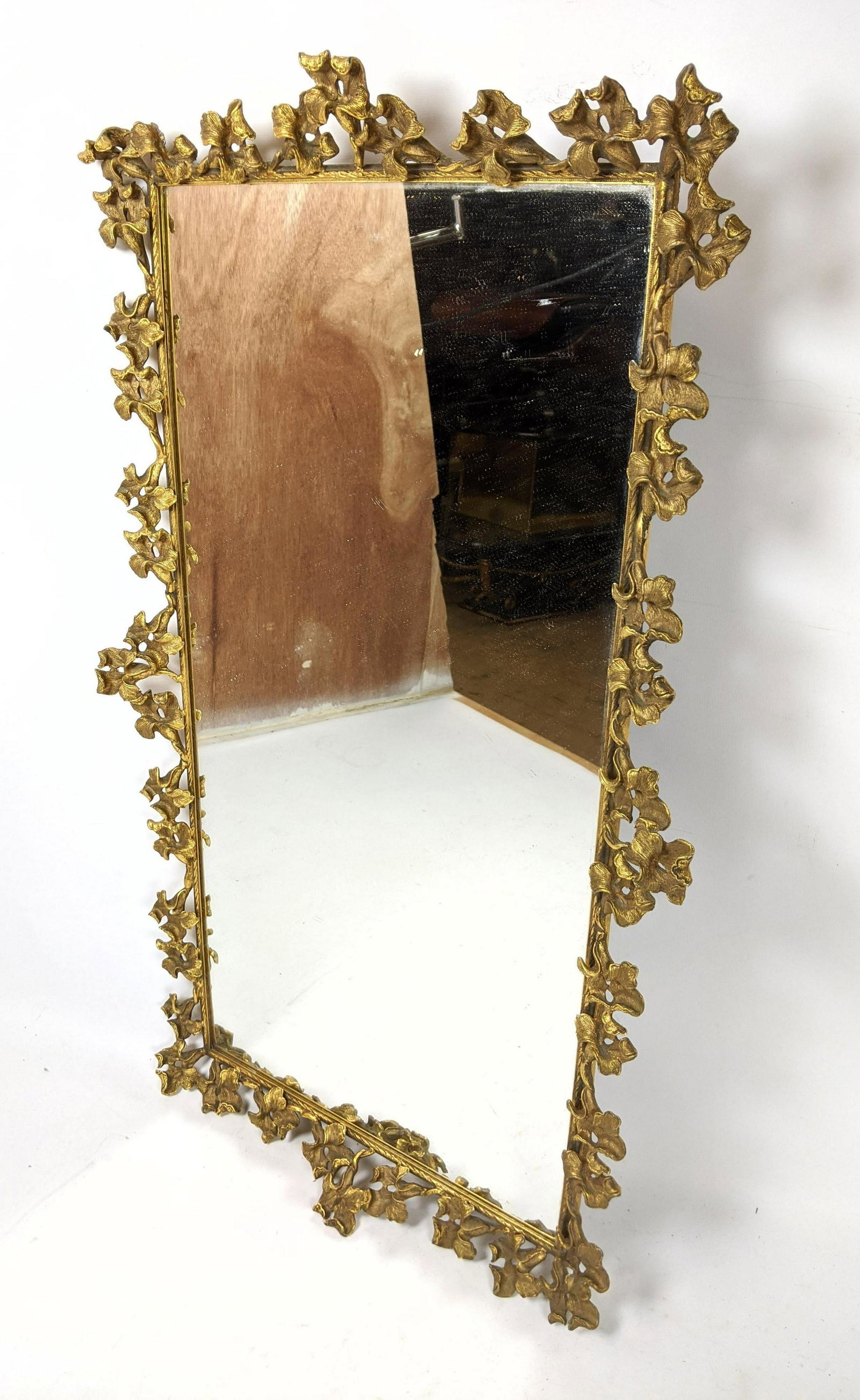 Fancy Decorative Gilt Metal Framed Mirror.  Dresser tra (1 of 7)