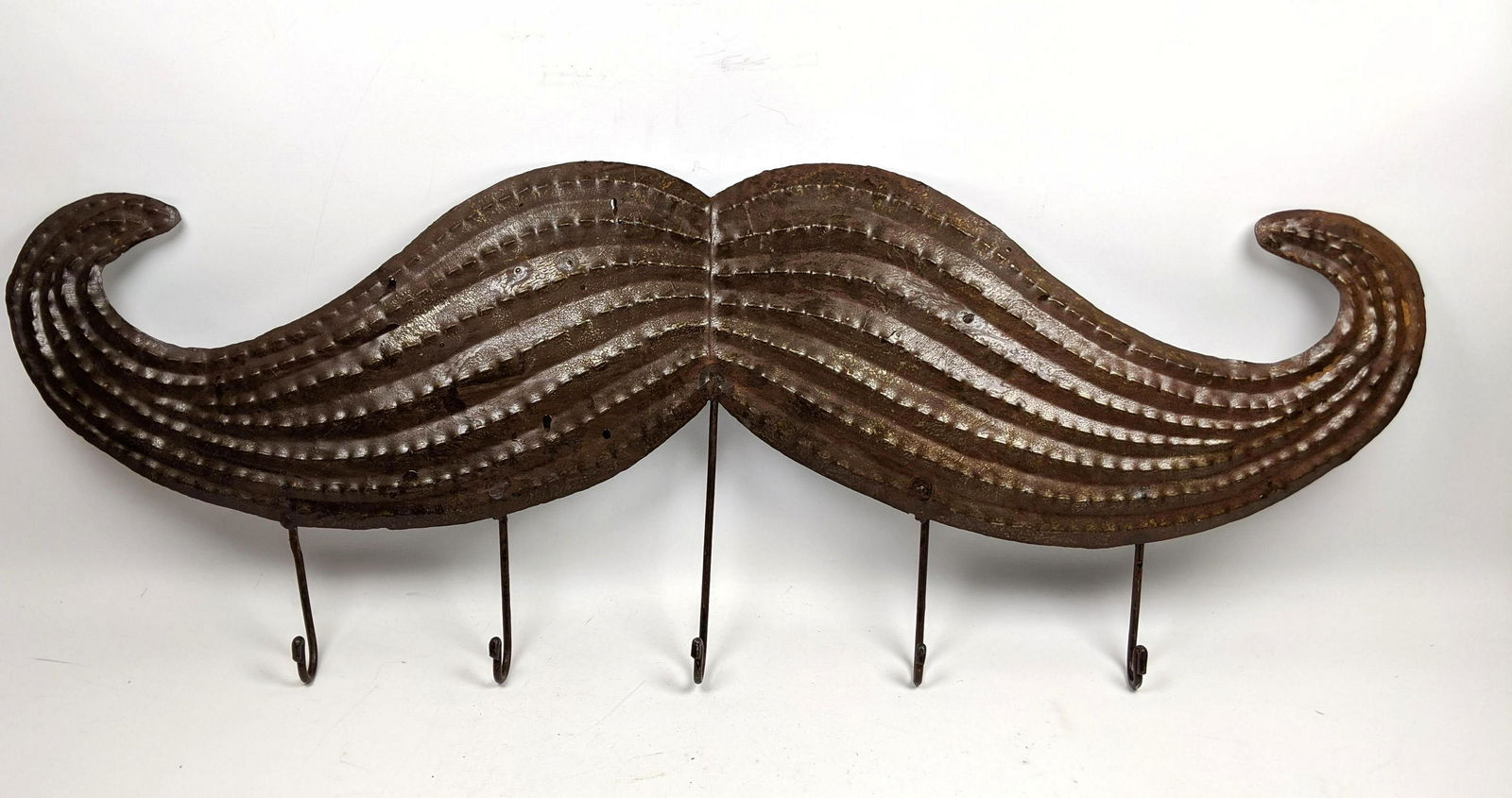Tin Wall Coat Rack.  Mustache. (1 of 9)