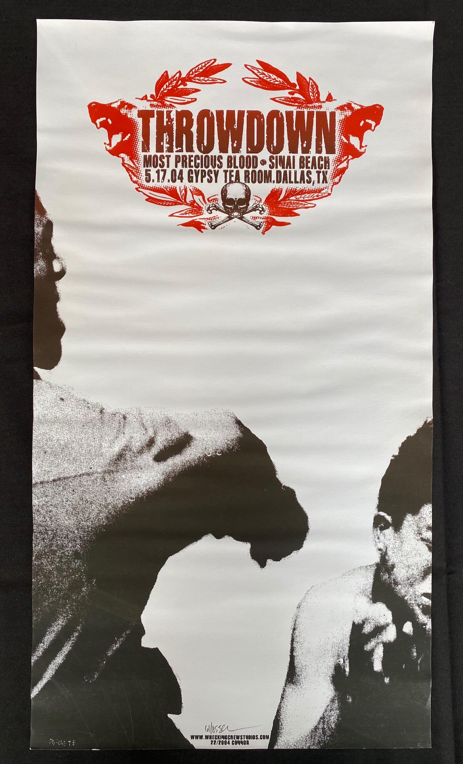 Throwdown Concert Poster with Most Precious Blood and S: Throwdown Concert Poster with Most Precious Blood and Sinai Beach at the Gypsy Tea Room In Dallas Texas May 17 2004 Artist Signed and Numbered -- Dimensions: H: 13 and an 8 x 24 7/8 inches --- Bidding