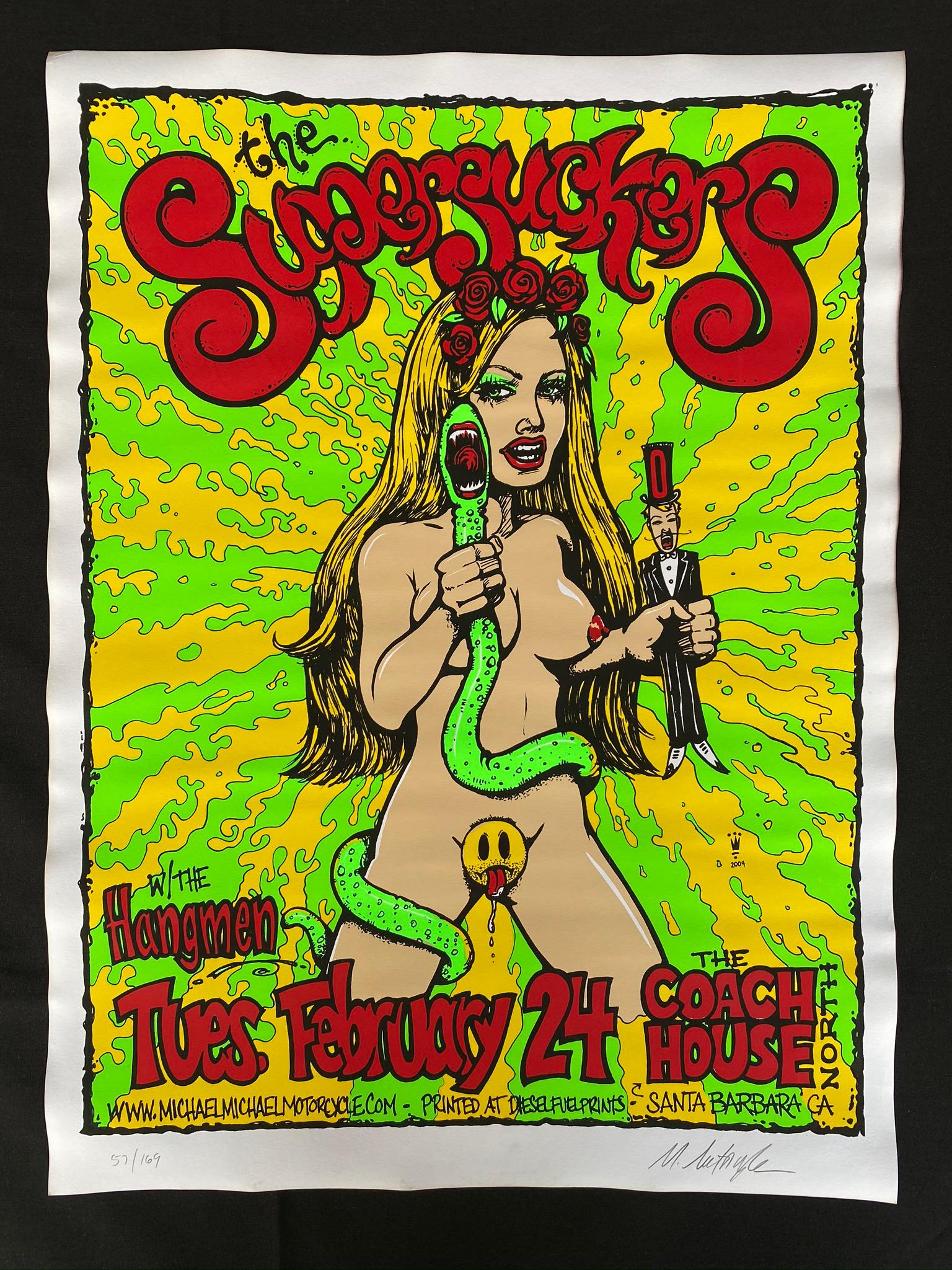 The Supersuckers Concert Poster with the Hangmen Tuesda: The Supersuckers Concert Poster with the Hangmen Tuesday February 24 the Coach House Santa Barbara California Artist Signed and Numbered -- Dimensions: H: 15 3/4 x 21 1/4 inches --- Bidding note: We w