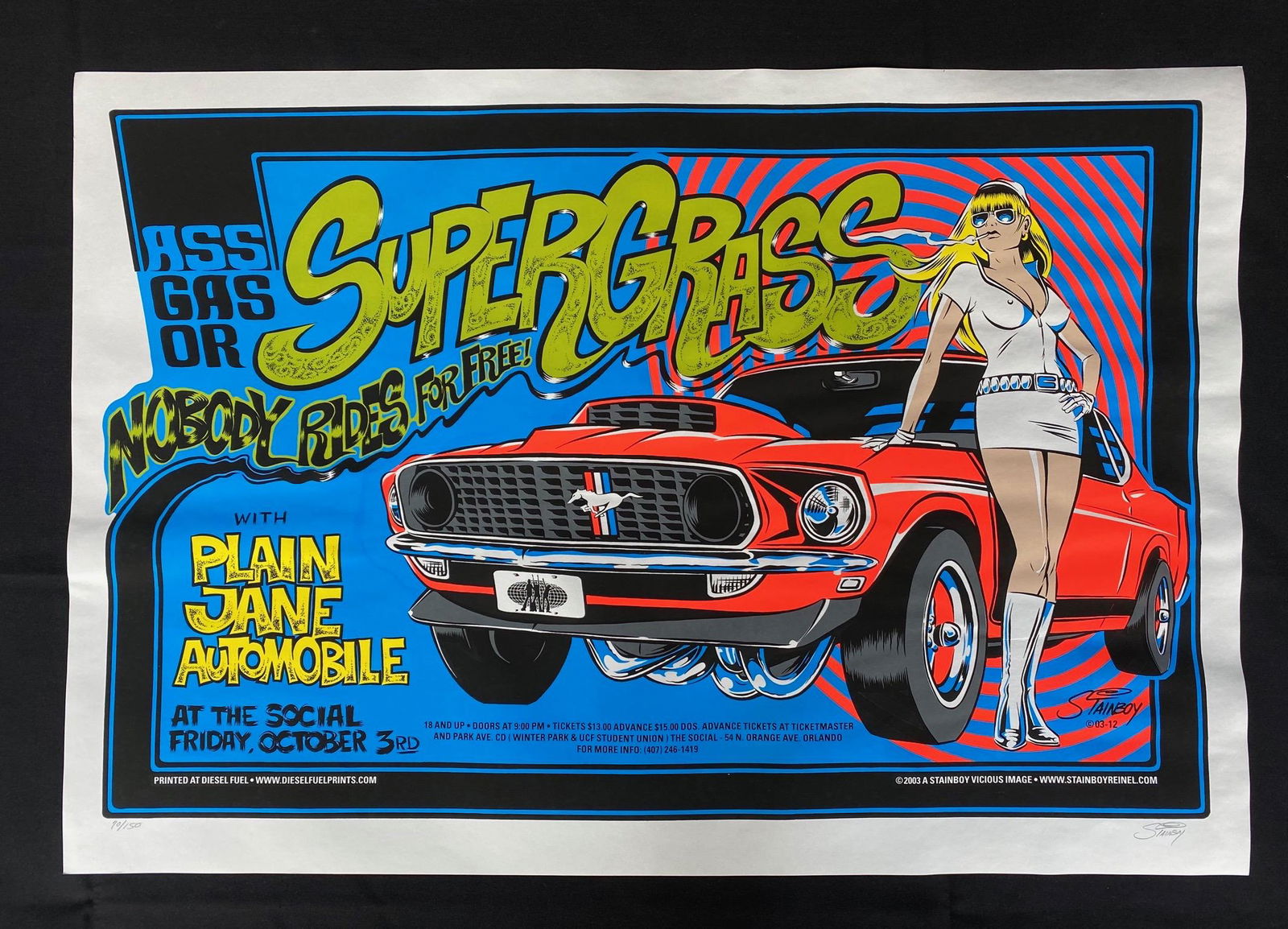 Super Grass Concert Poster with Guests October 3 2003 a (1 of 4)