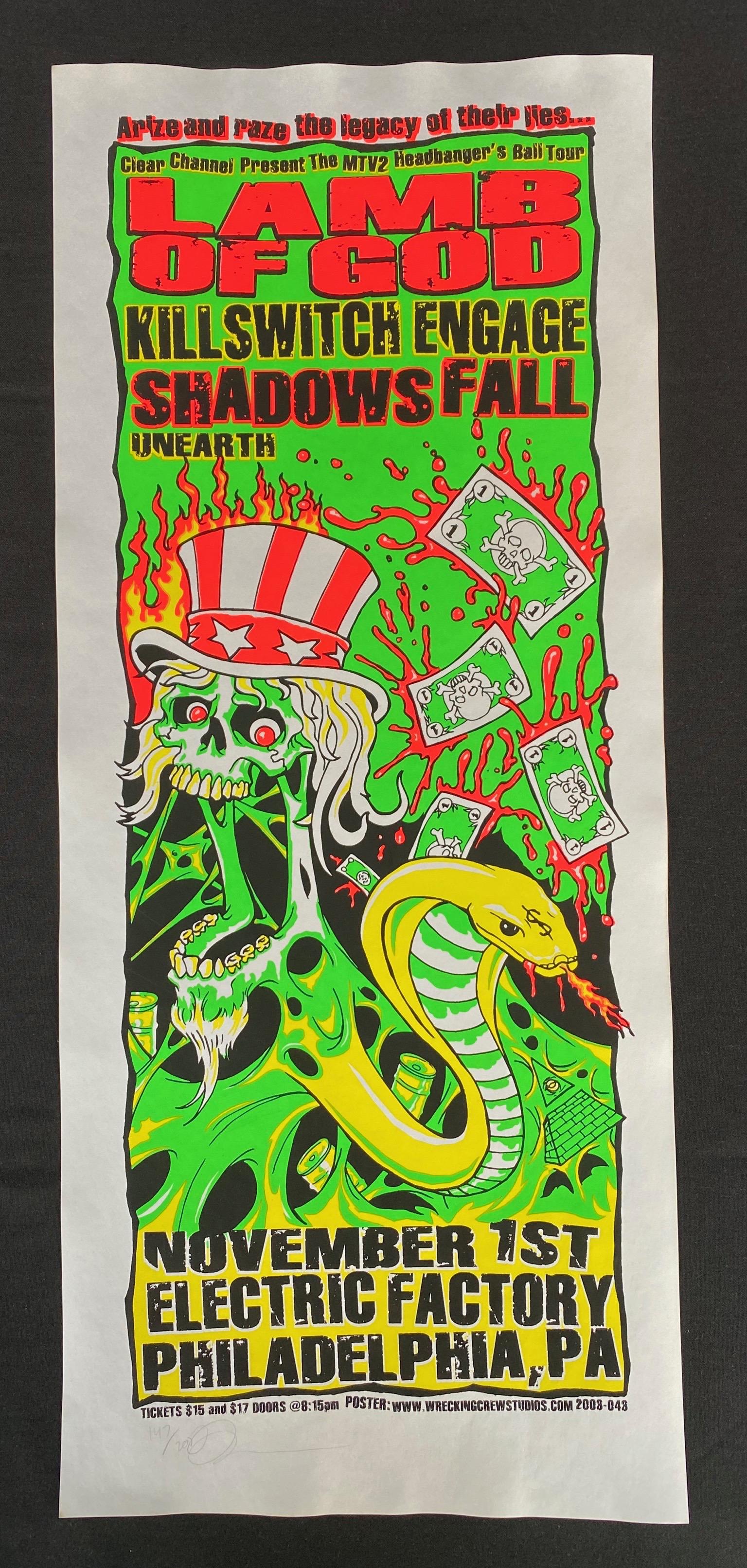 Lamb of God Concert Poster November 1 at the Electric F (1 of 3)