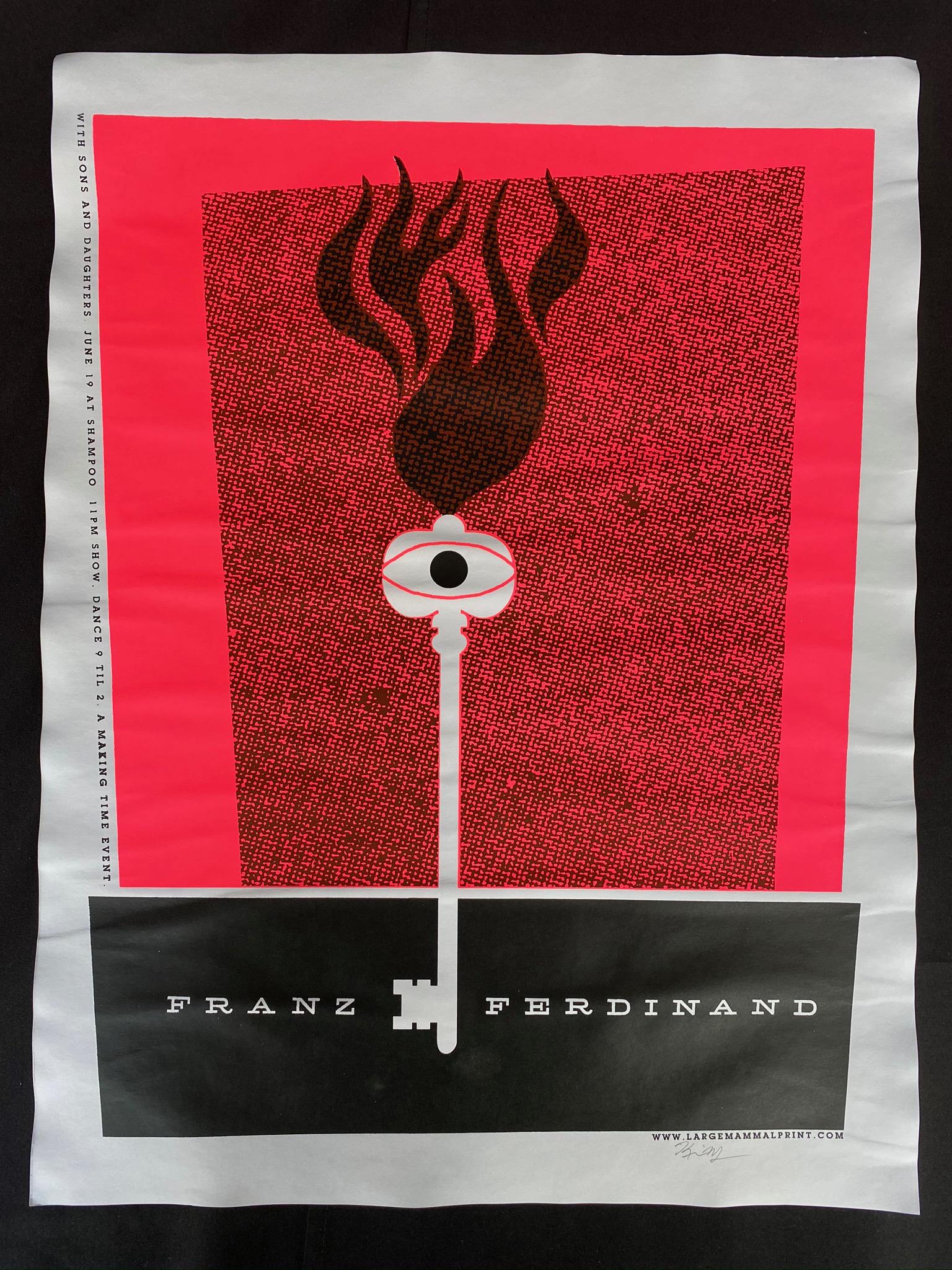 Franz Ferdinand with Sons and Daughters Concert Poster: Franz Ferdinand with Sons and Daughters Concert Poster June 19 at the Shampoo Artist Signed -- Dimensions: H: 23 1/2 x 17 3/4 inches --- Bidding note: We will be attempting to close these items at a r