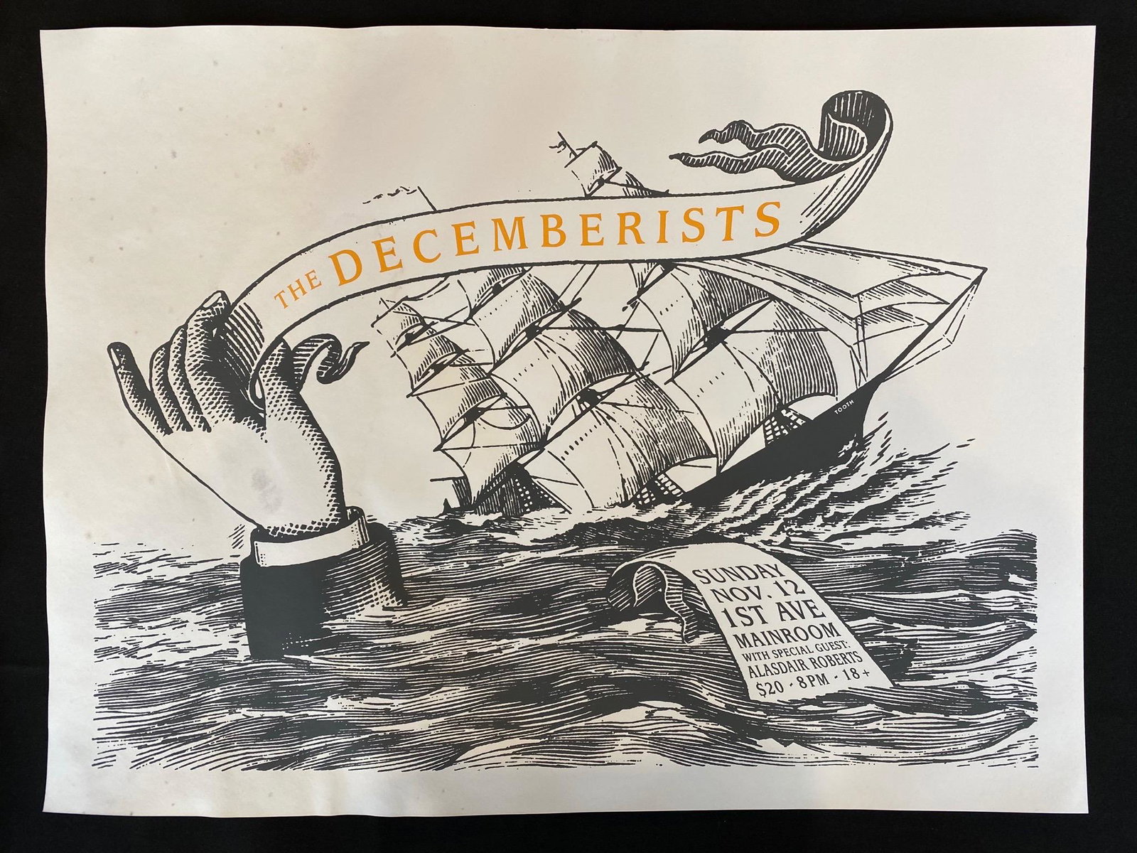 The Decemberists Sunday November 12 with Special Guest: The Decemberists Sunday November 12 with Special Guest Concert Poster Artist Signed and Numbered -- Dimensions: H: 24 x 17 and 7/8 inches --- Bidding note: We will be attempting to close these items a