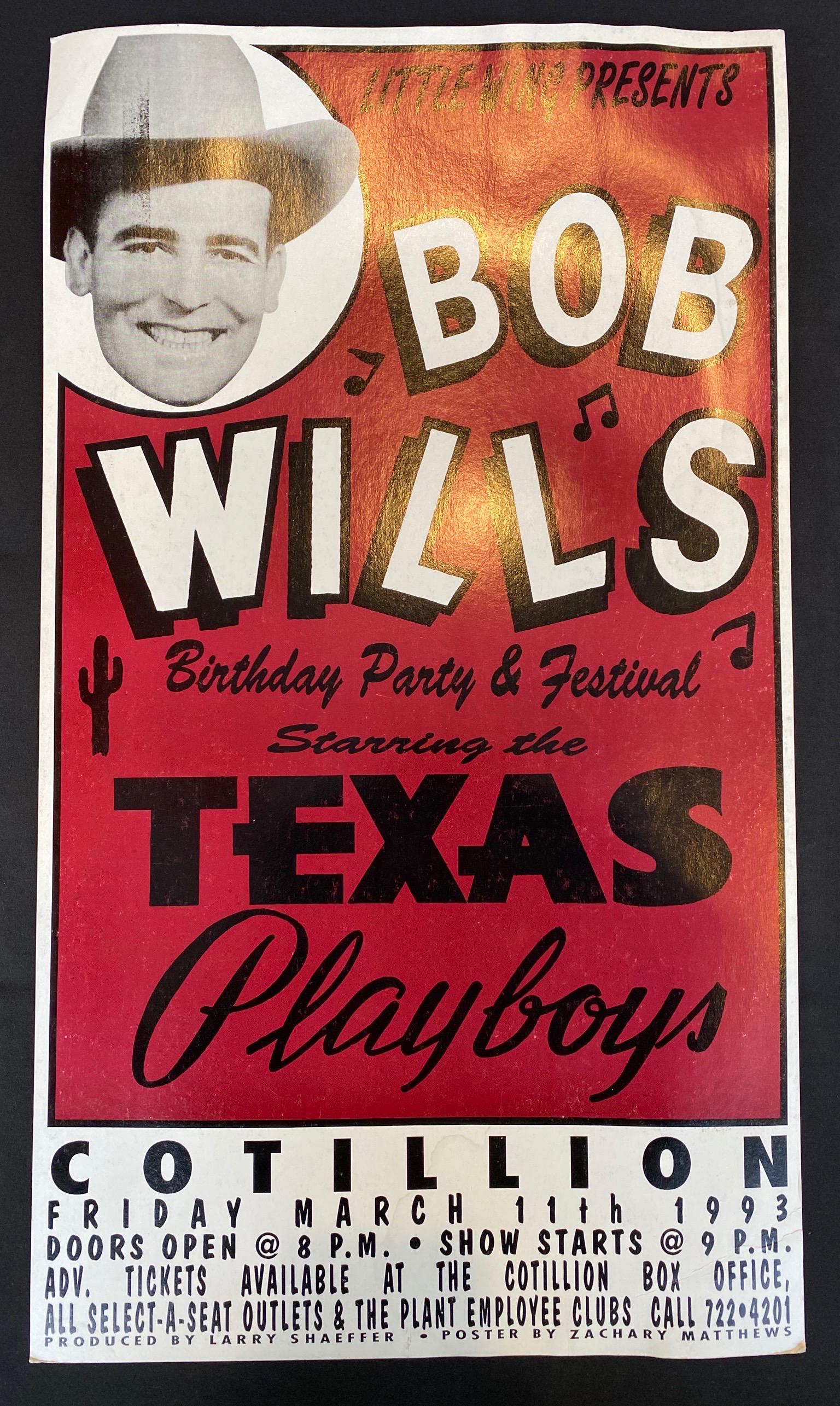 Bob Wills and the Texas Playboys Concert Poster March 1 (1 of 2)