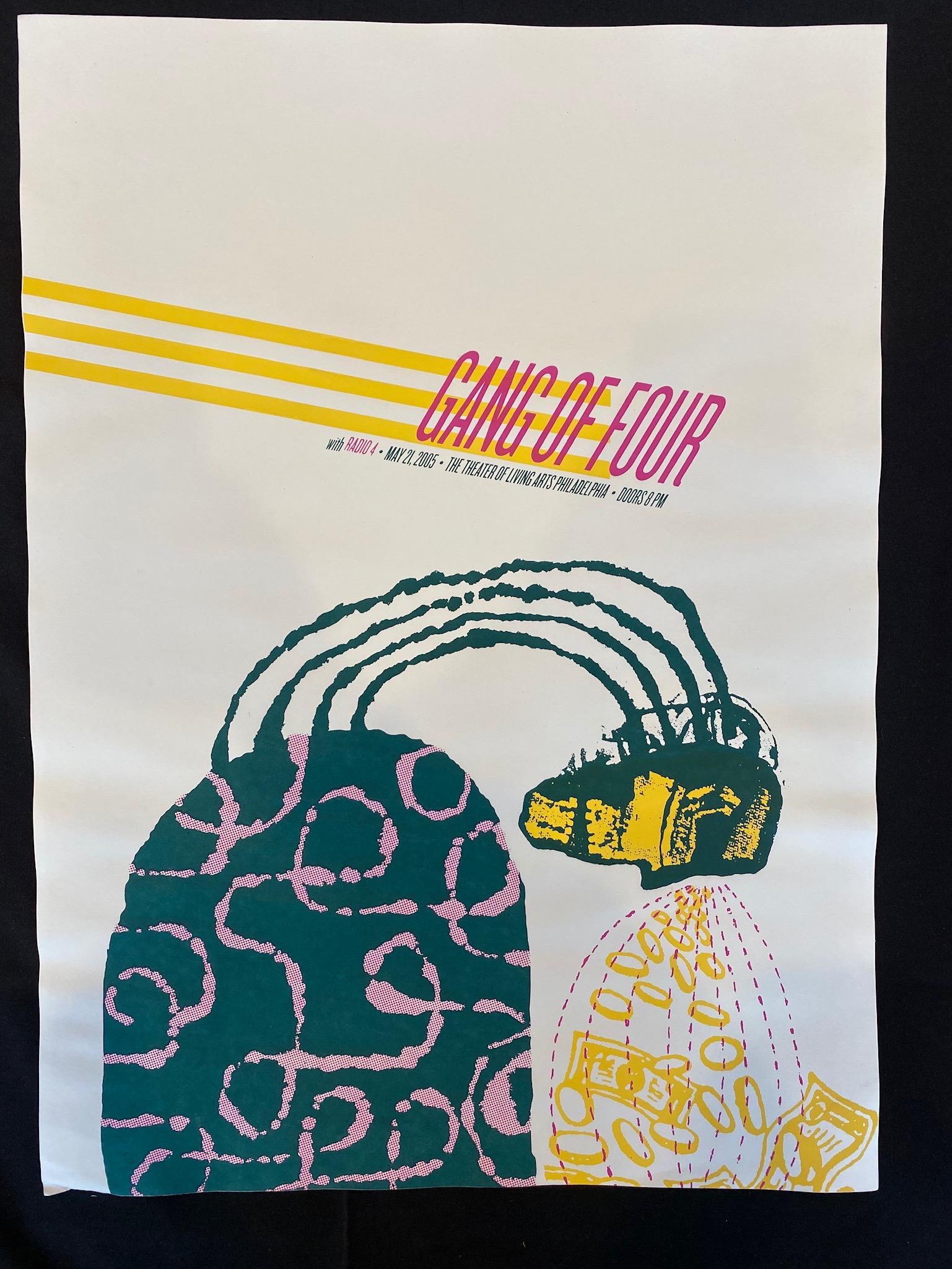 Gang of Four Concert Poster May 21 2005 at the Living A: Gang of Four Concert Poster May 21 2005 at the Living Arts Theater In Philadelphia -- Dimensions: H: 26 x 18 7/8 inches --- Bidding note: We will be attempting to close these items at a rate of 2 item