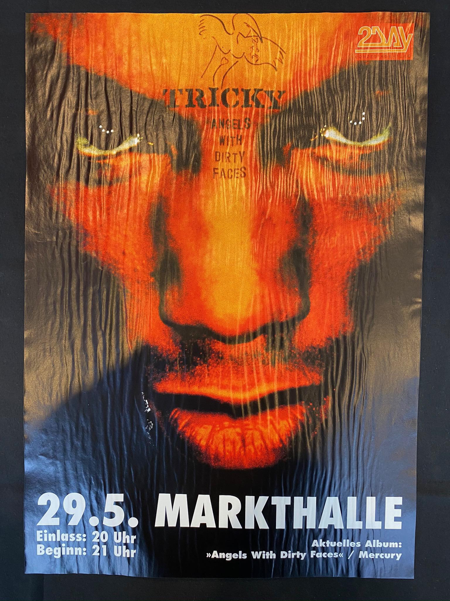 Tricky Angels with Dirty Faces German Venue Concert Pos: Tricky Angels with Dirty Faces German Venue Concert Poster -- Dimensions: H: 23 1/4 x 16 1/4 inches --- Bidding note: We will be attempting to close these items at a rate of 2 items per minute. Due to