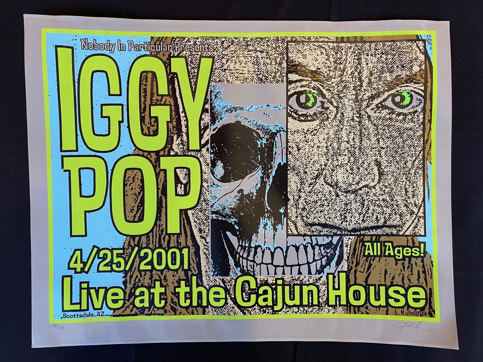 Iggy Pop Concert Poster April 25 2001 Live at the Cajun (1 of 4)