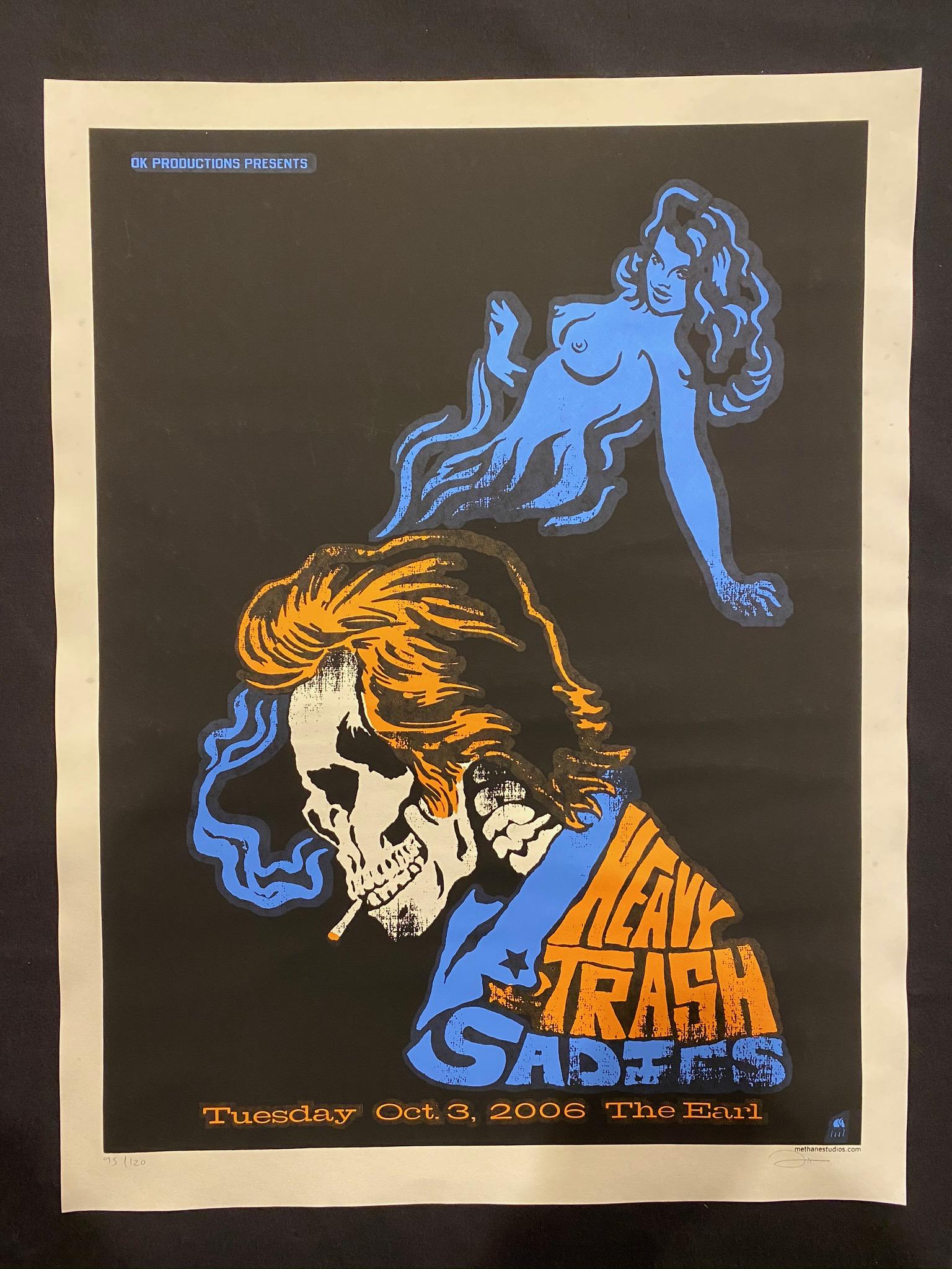 Heavy Trash Sadies Tuesday Concert Poster October 3 200: Heavy Trash Sadies Tuesday Concert Poster October 3 2006 at the Earl Artist Signed and Numbered -- Dimensions: H: 24 3/4 x 18 1/2 inches --- Bidding note: We will be attempting to close these items at