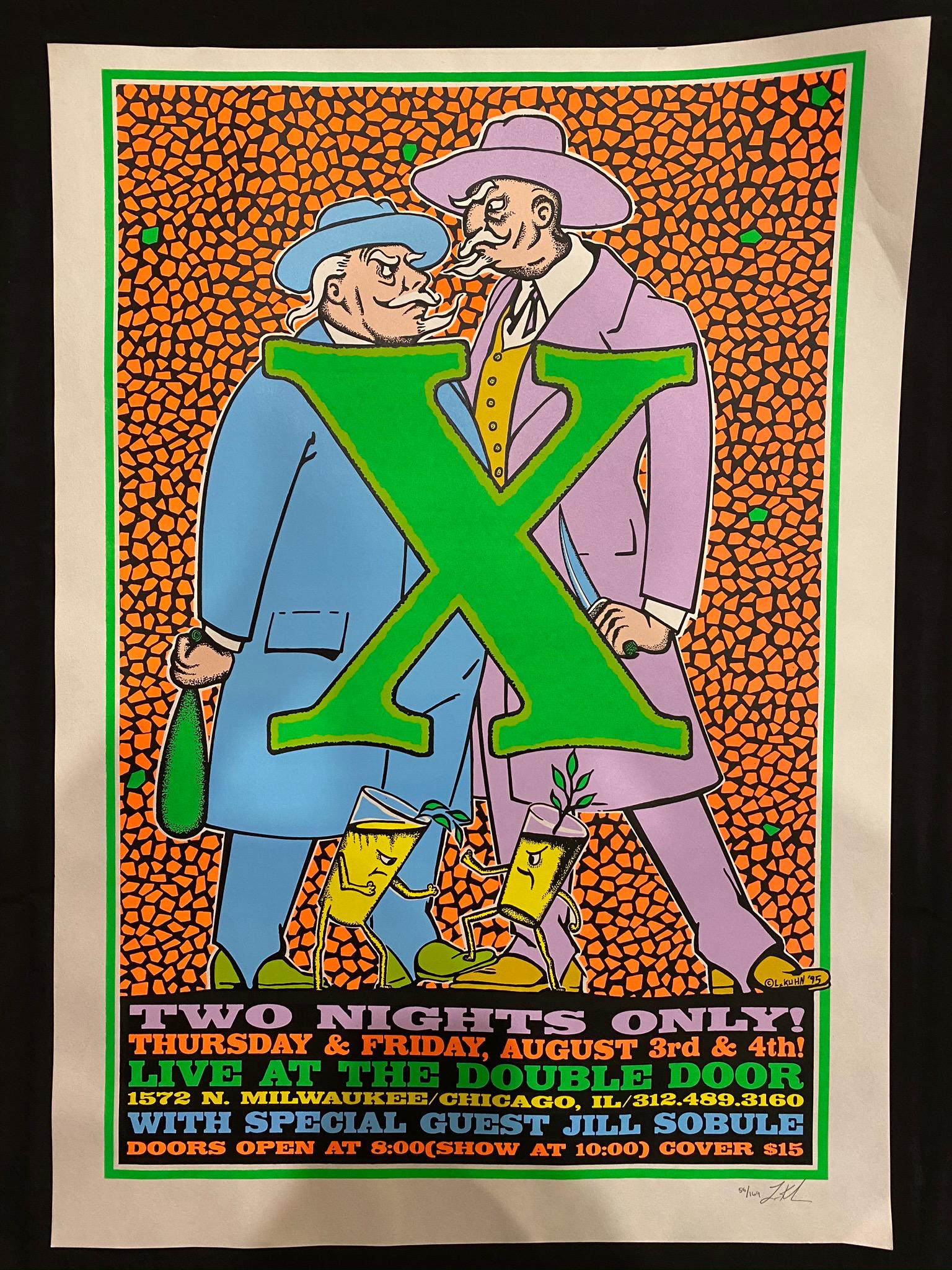 X with Special Guess Thursday and Friday Concert Poster: X with Special Guess Thursday and Friday Concert Poster August 3 and Fourth 1995 Artist Signed and Numbered -- Dimensions: H: 30 x 21 1/2 inches --- Bidding note: We will be attempting to close these