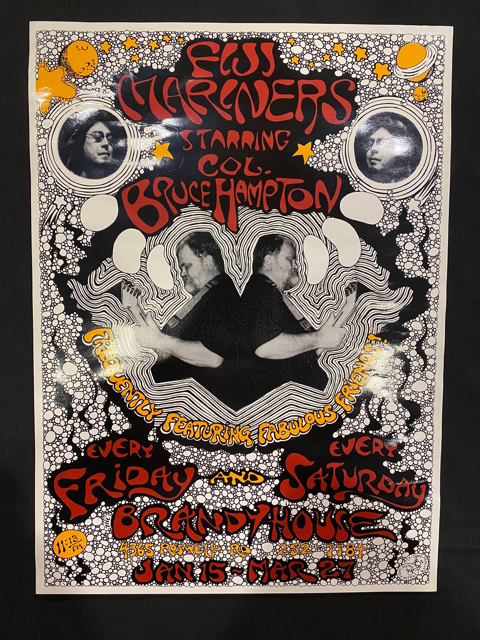 Fiji Mariners Tarring Colonel Bruce Hampton Concert Pos: Fiji Mariners Tarring Colonel Bruce Hampton Concert Poster January 15 To March 27. -- Dimensions: H: 20 x 14 1/2 inches --- Bidding note: We will be attempting to close these items at a rate of 2 item