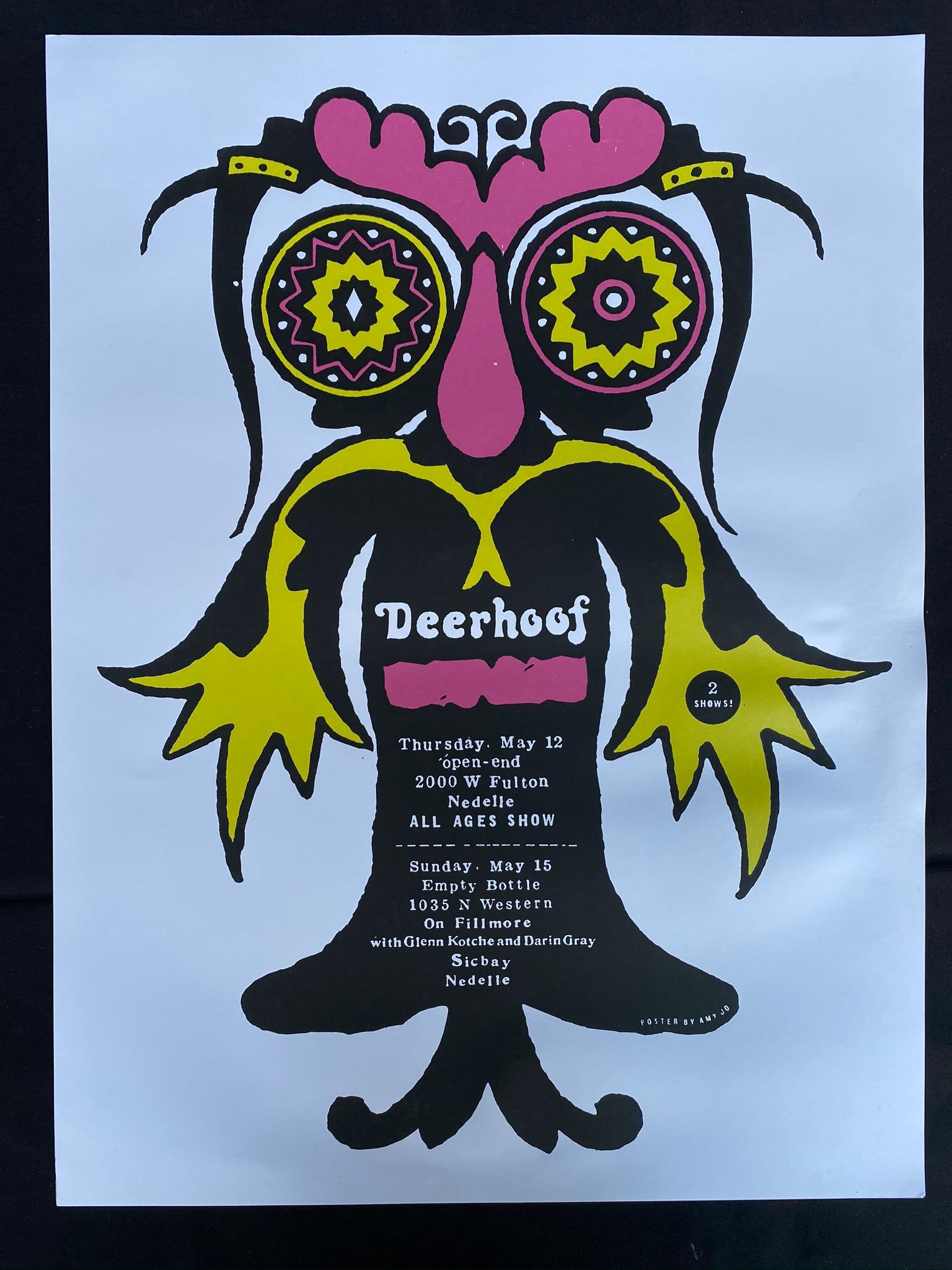 Dearhoof and Guests Concert Poster May 12 Artist Signed: Dearhoof and Guests Concert Poster May 12 Artist Signed and Numbered -- Dimensions: H: 24 x 17 7/8 inches --- Bidding note: We will be attempting to close these items at a rate of 2 items per minute. 