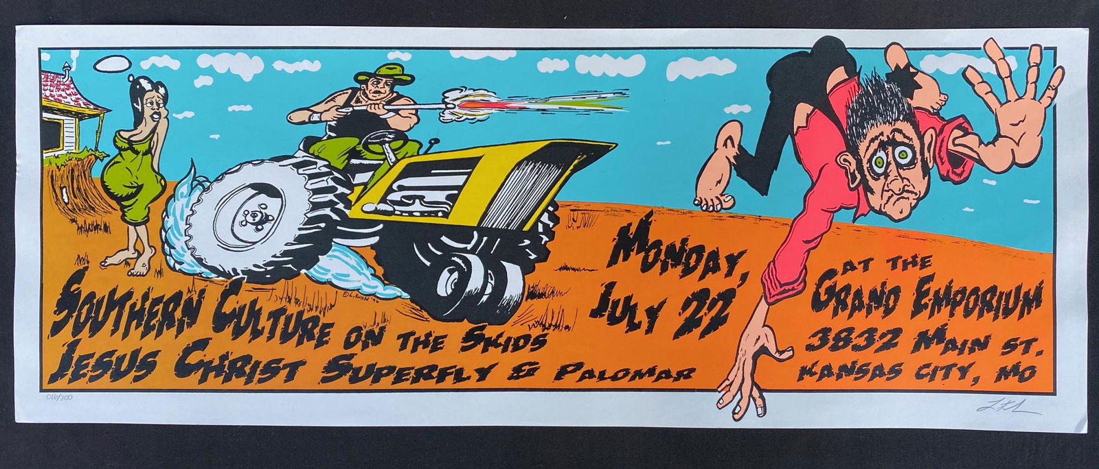 Southern Culture On the Skids Jesus Christ Superfluous: Southern Culture On the Skids Jesus Christ Superfluous & Paloma Concert Poster July 22 Kansas City Missouri Artist Signed Numbered -- Dimensions: H: 28 3/4 x 10 1/2 inches --- Bidding note: We will be