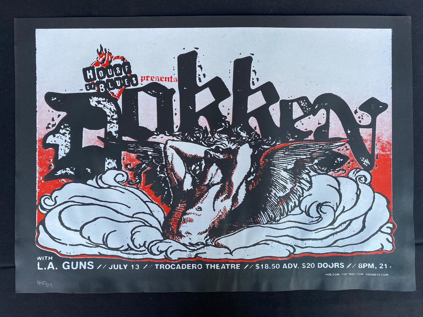 Docking with La Guns at the Trocadero Theater Concert P: Docking with La Guns at the Trocadero Theater Concert Poster July 13 Artist Signed and Numbered -- Dimensions: H: 26 x 17 7/8 inches --- Bidding note: We will be attempting to close these items at a r