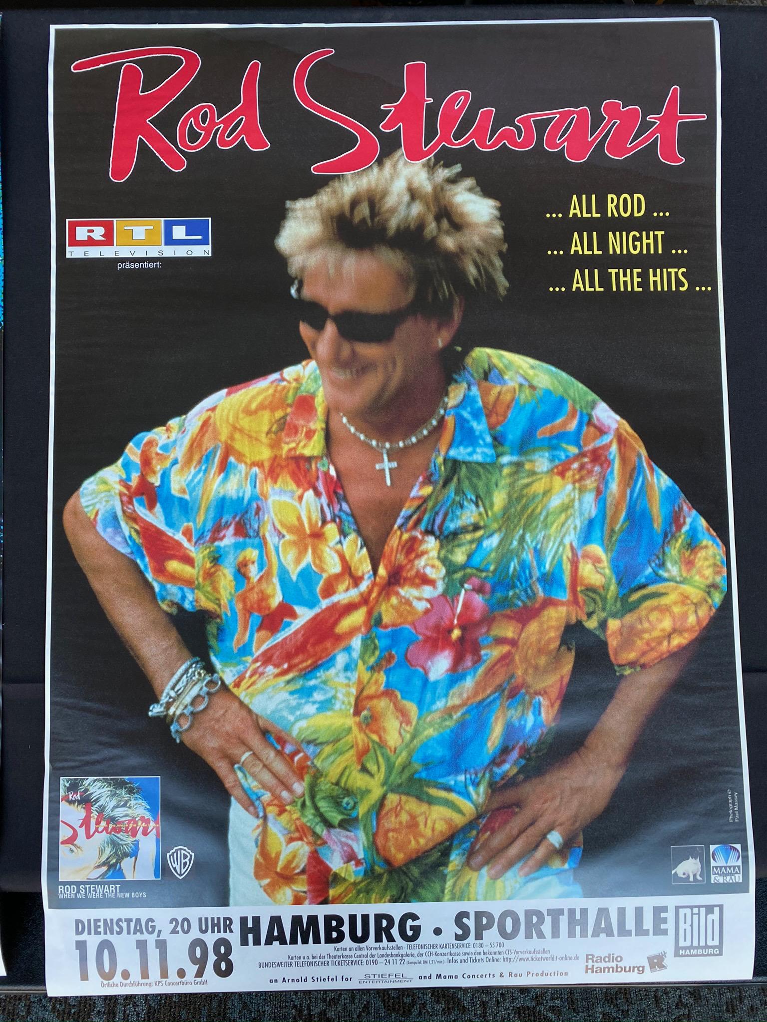Rod Stewart 1998 Tour Hamburg Germany Venue Concert Pos (1 of 1)