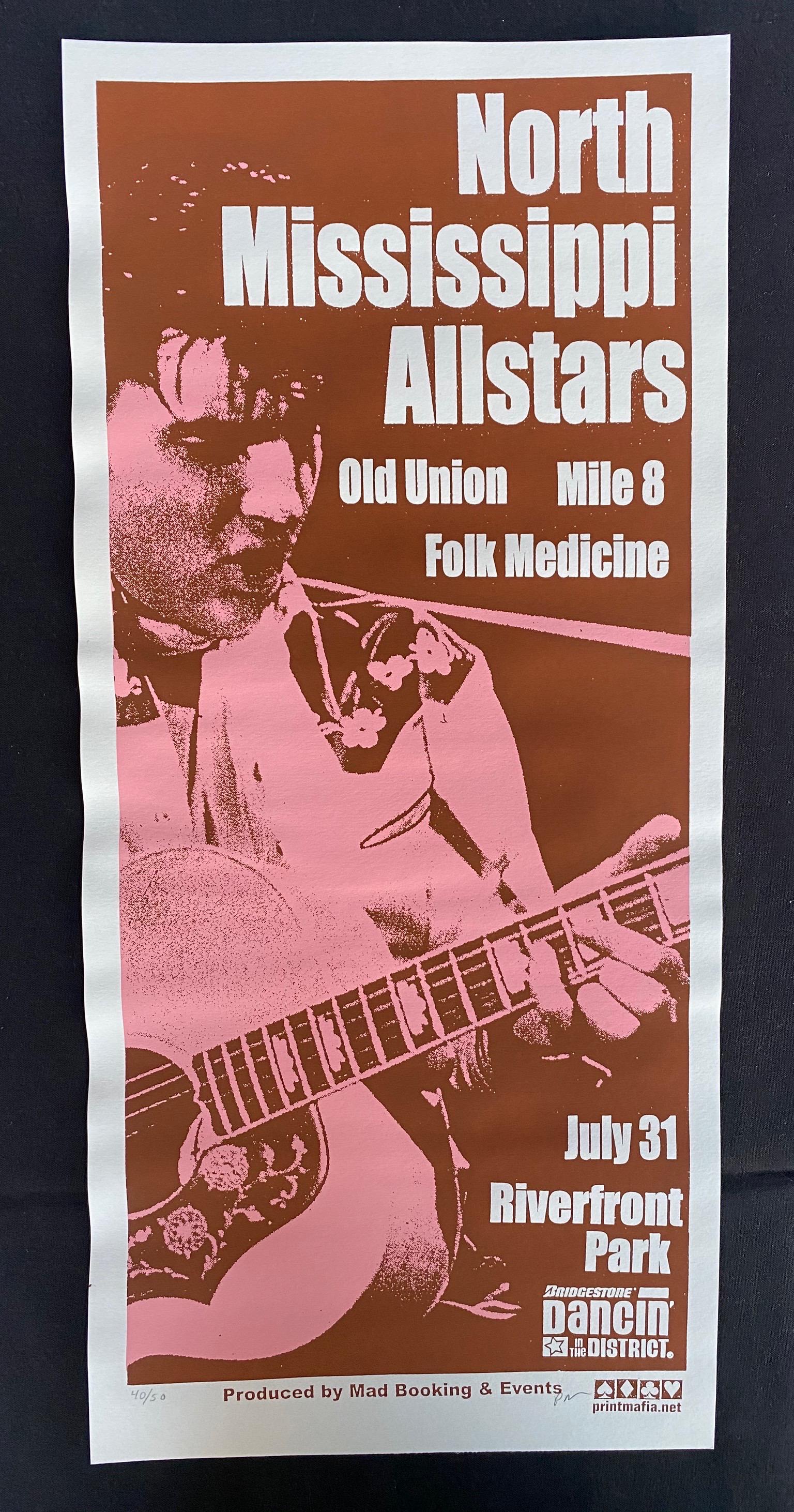 N. Mississippi All Stars and Guests Concert Poster July: N. Mississippi All Stars and Guests Concert Poster July 31 Or the Signed and Numbered -- Dimensions: H: 19 3/4 x 8 7/8 inches --- Bidding note: We will be attempting to close these items at a rate of 