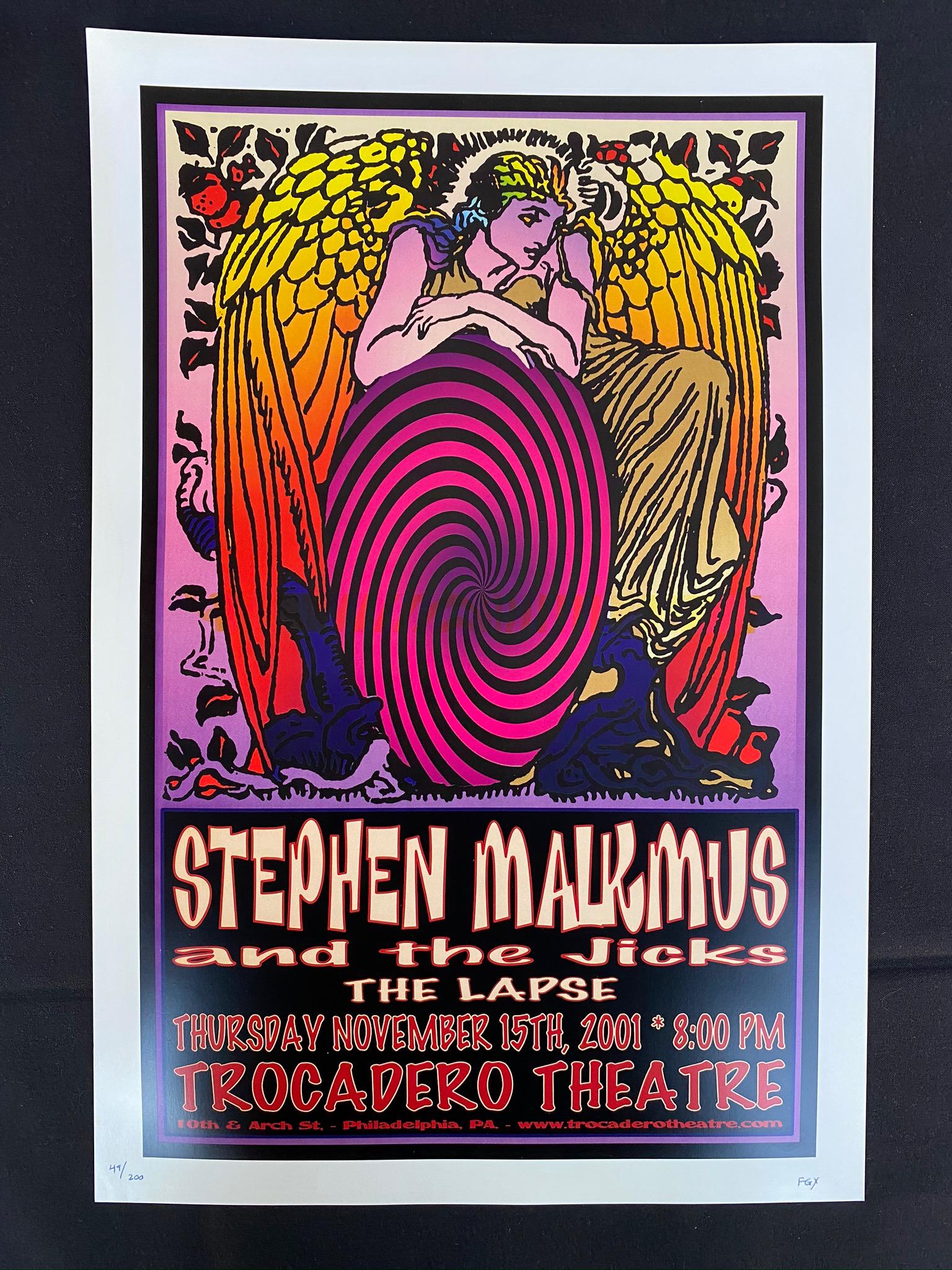 Stephen Malkmus and the Jicks Concert Poster November 1: Stephen Malkmus and the Jicks Concert Poster November 15 2001 Artist Signed and Numbered -- Dimensions: H: 18 x 12 inches --- Bidding note: We will be attempting to close these items at a rate of 2 it