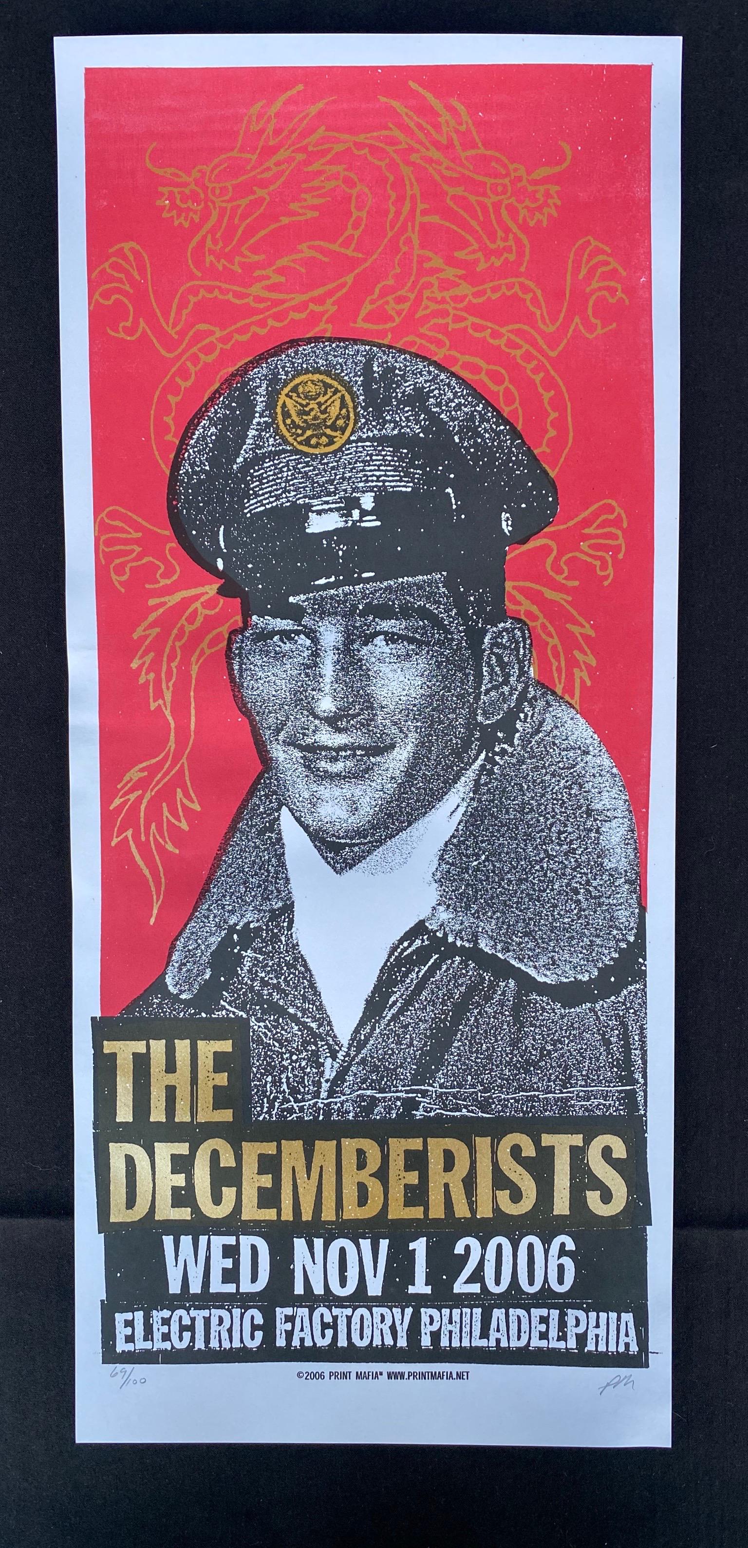 The Decemberists at the Electric Factory Concert Poster: The Decemberists at the Electric Factory Concert Poster November 1 2006 Artist Signed and Numbered -- Dimensions: H: 20 to 3/4 x 9 7/8 inches --- Bidding note: We will be attempting to close these ite