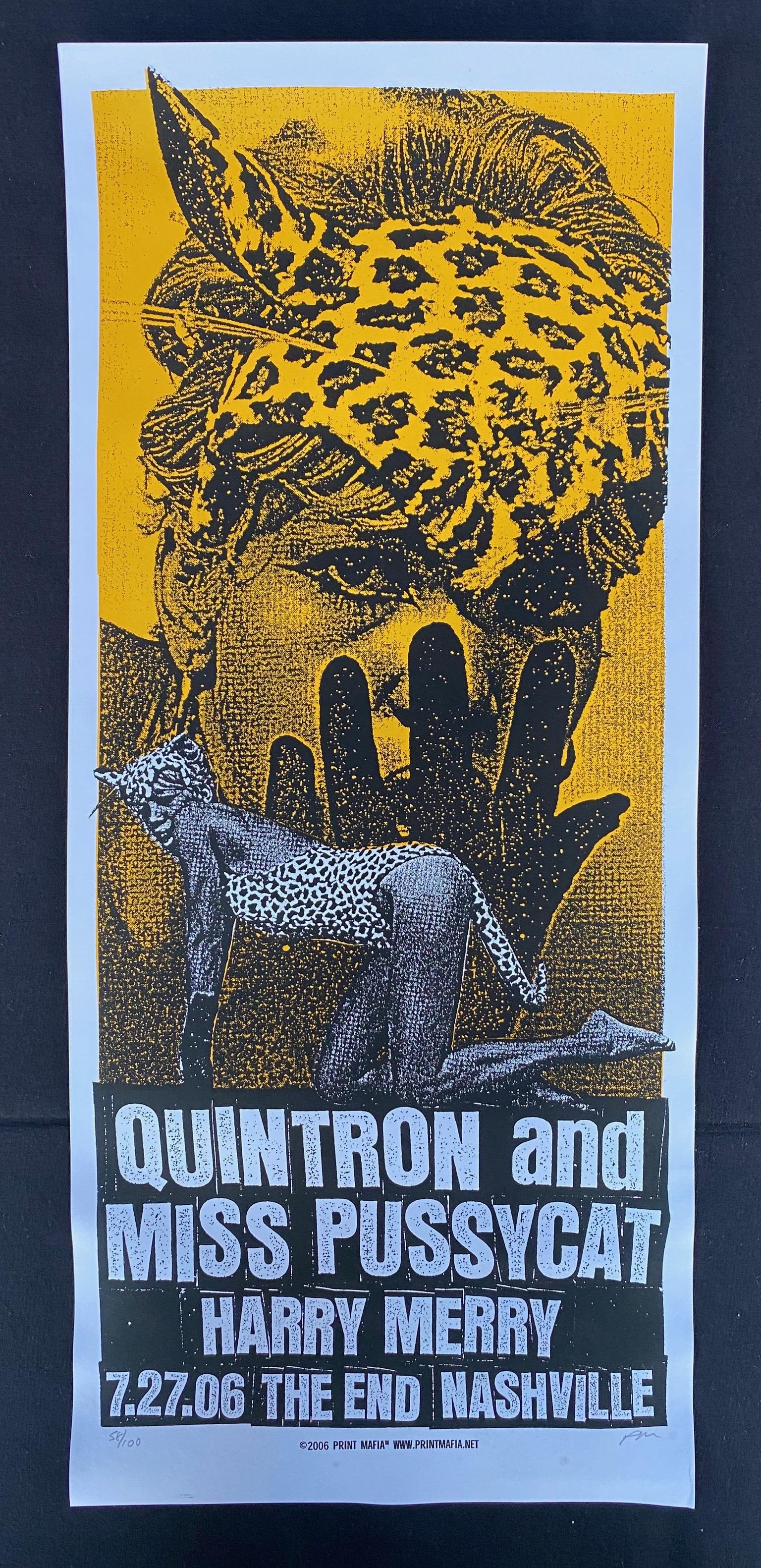 Quintron and Miss Pussycat Concert Poster July 27 2006: Quintron and Miss Pussycat Concert Poster July 27 2006 Artist Signed and Numbered -- Dimensions: H: 22 7/8 x 9 3/4 inches --- Bidding note: We will be attempting to close these items at a rate of 2 it
