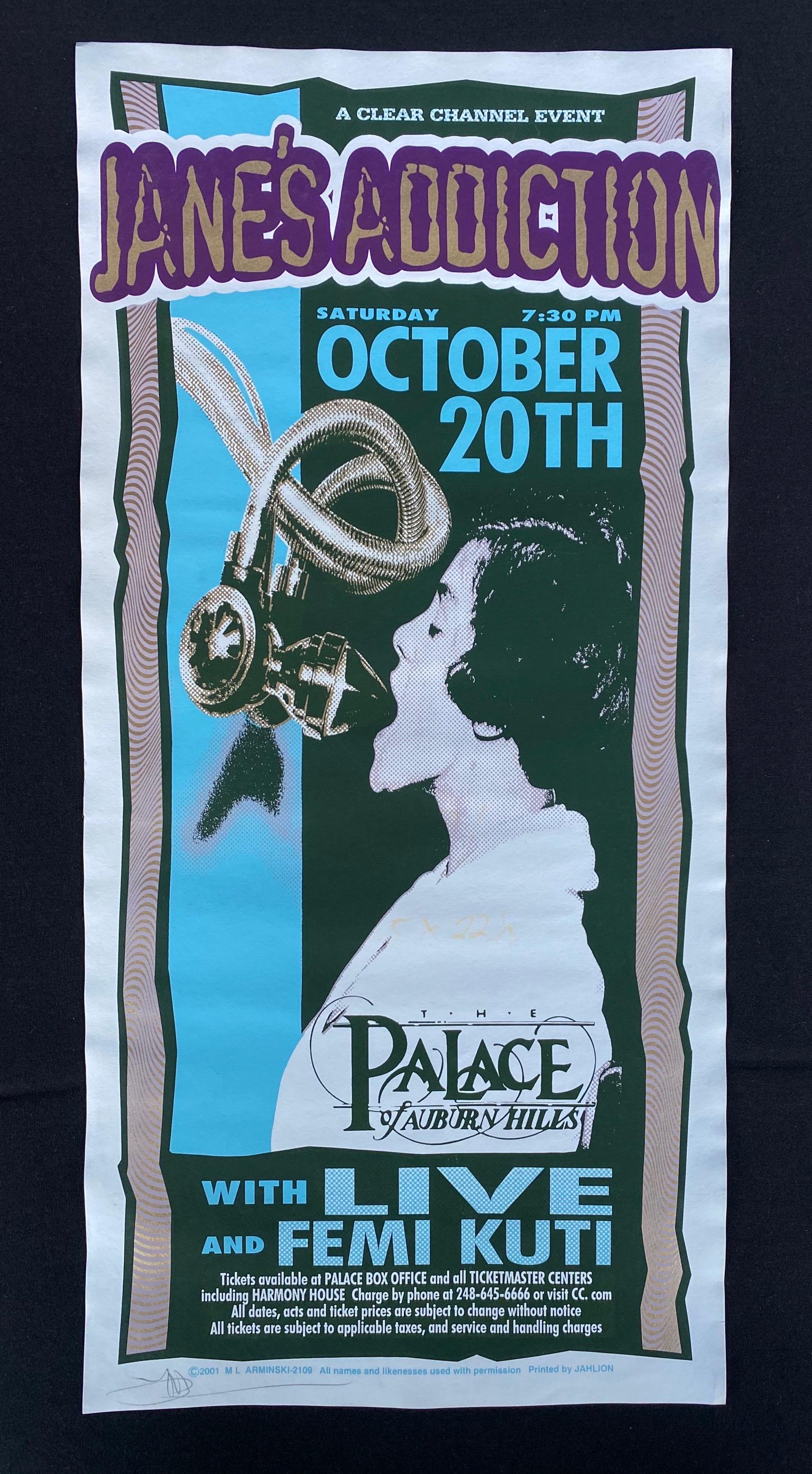 James Addiction Concert Poster October 20 2001 with Liv (1 of 3)