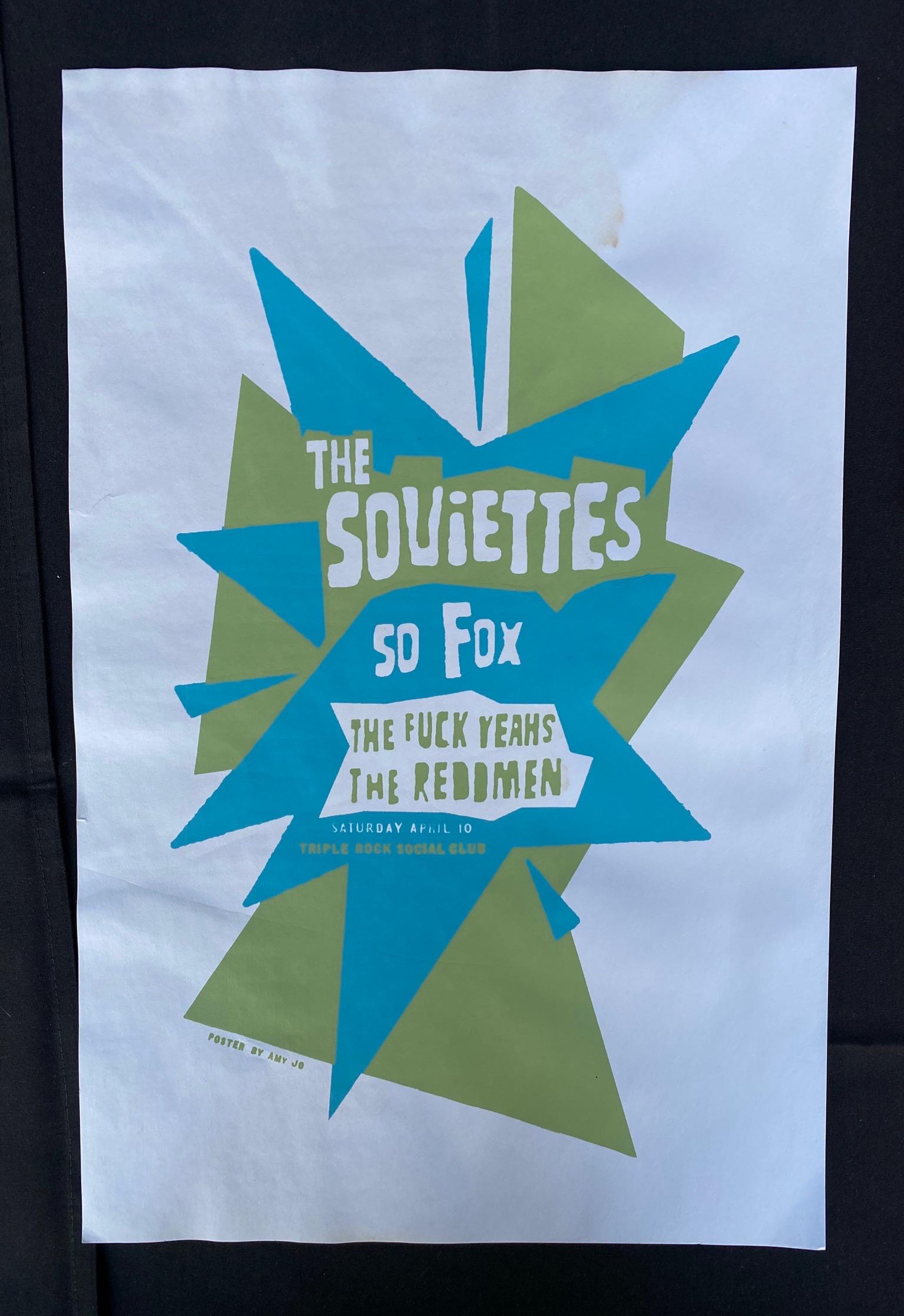 The Souiettes Concert Poster April 10 Artist Signed: The Souiettes Concert Poster April 10 Artist Signed -- Dimensions: H: 19 7/8 x 13 inches --- Bidding note: We will be attempting to close these items at a rate of 2 items per minute. Due to possible i