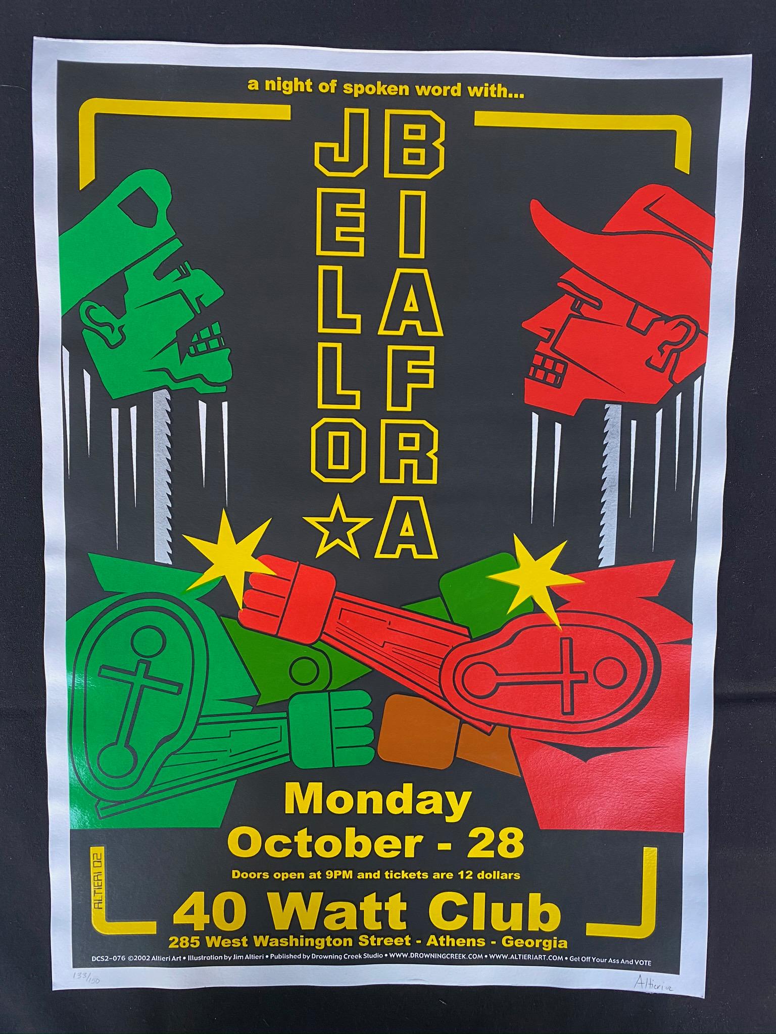Jell-O Biafra Concert Poster October 28 2002 Artist Sig (1 of 4)