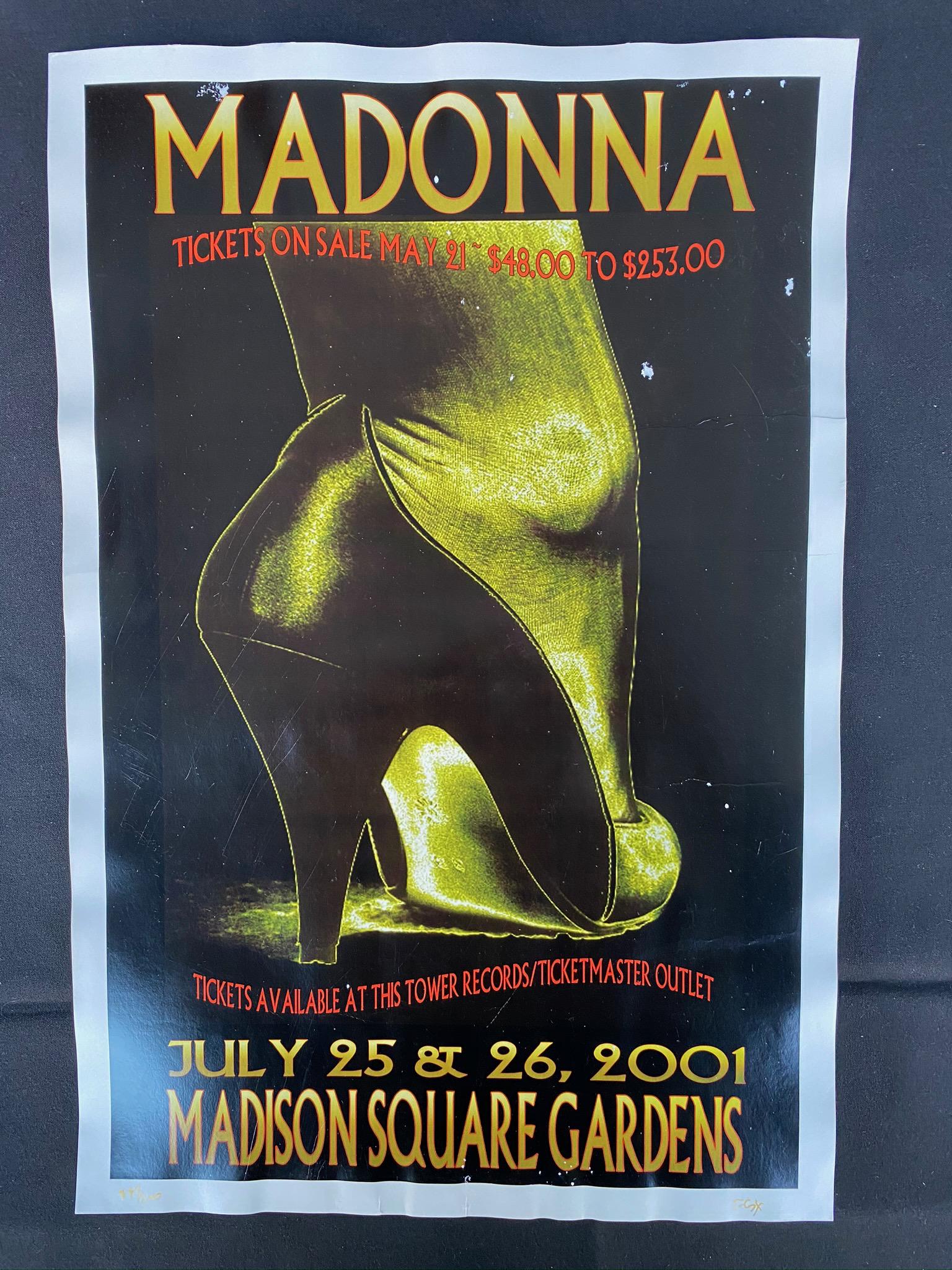 Madonna Concert Poster July 25 and 26 2001 at Madison S (1 of 2)