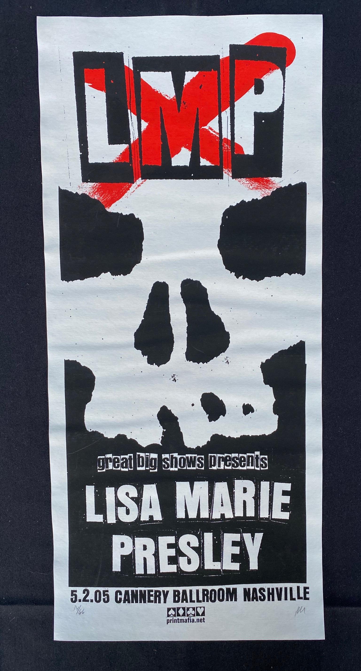 Lisa Marie Presley Concert Poster May 2 2005 at the Can: Lisa Marie Presley Concert Poster May 2 2005 at the Cannery Ballroom In Nashville Tennessee Artist Signed and Numbered -- Dimensions: H: 20 1/8 x 8 7/8 inches --- Bidding note: We will be attempting t