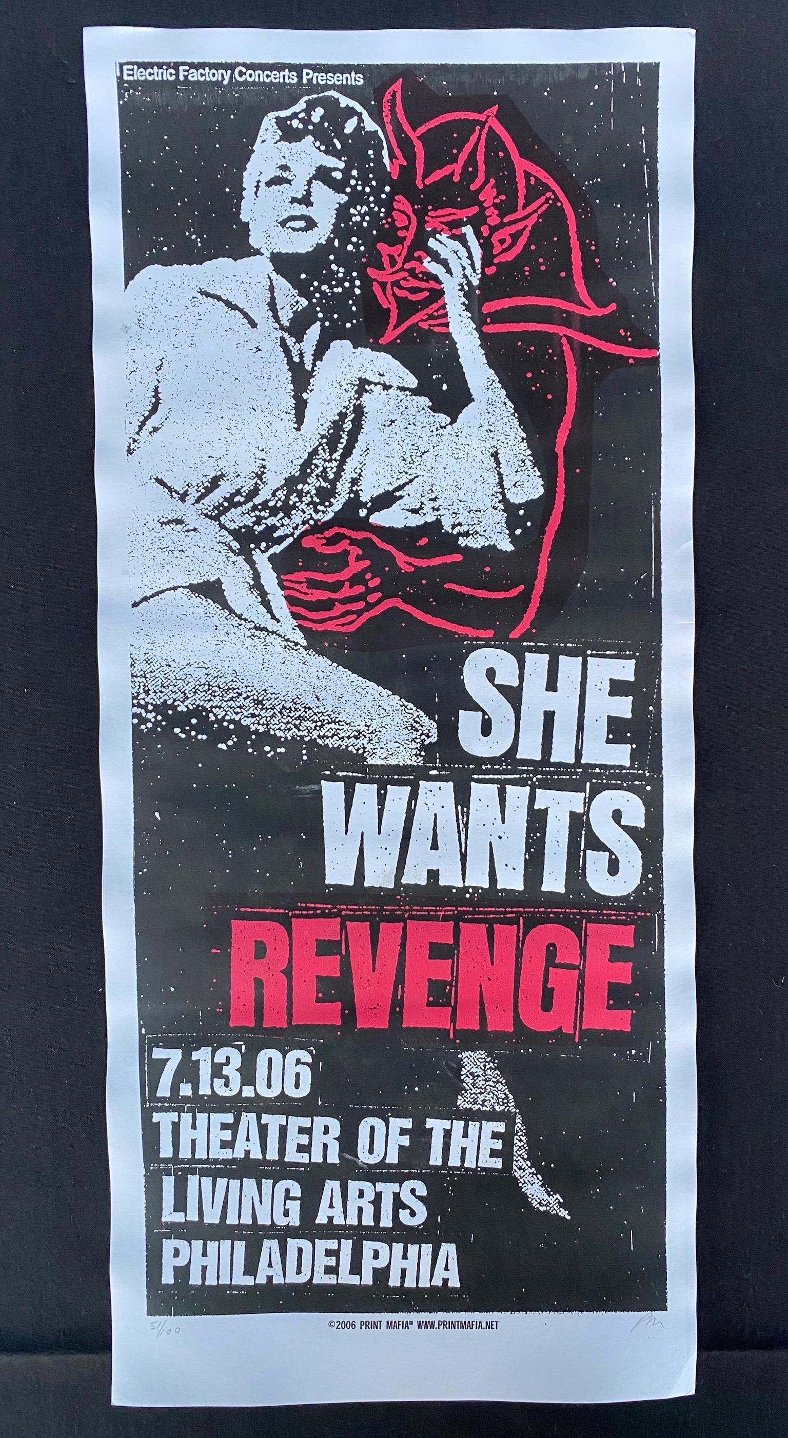 She Wants Revenge Concert Poster July 13 2006 Artist Si: She Wants Revenge Concert Poster July 13 2006 Artist Signed and Numbered -- Dimensions: H: 22 3/4 x 9 7/8 inches --- Bidding note: We will be attempting to close these items at a rate of 2 items per m