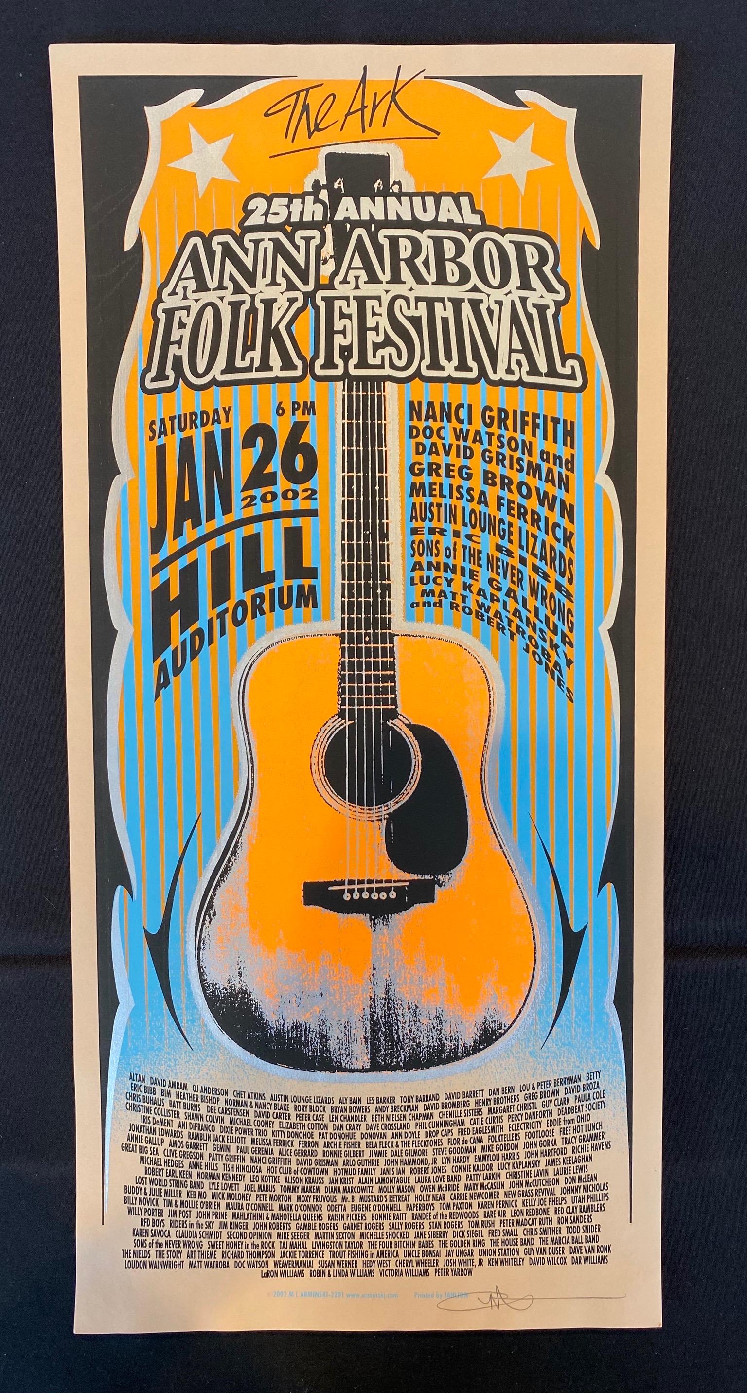 The 25th Annual Ann Arbor Folk Festival Concert Poster (1 of 3)