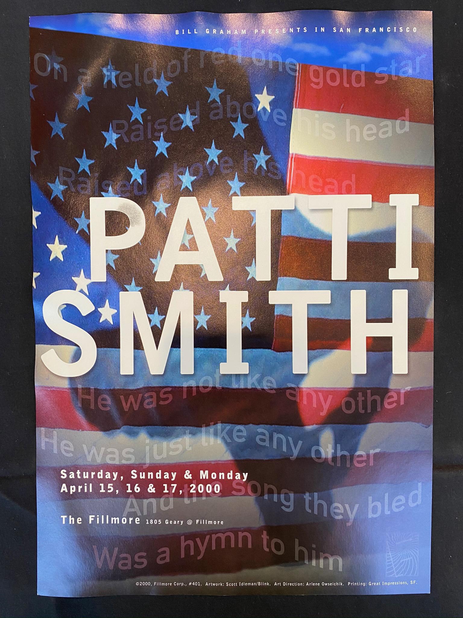 Patti Smith Concert Poster April 15 16th and 17th 2000 (1 of 2)