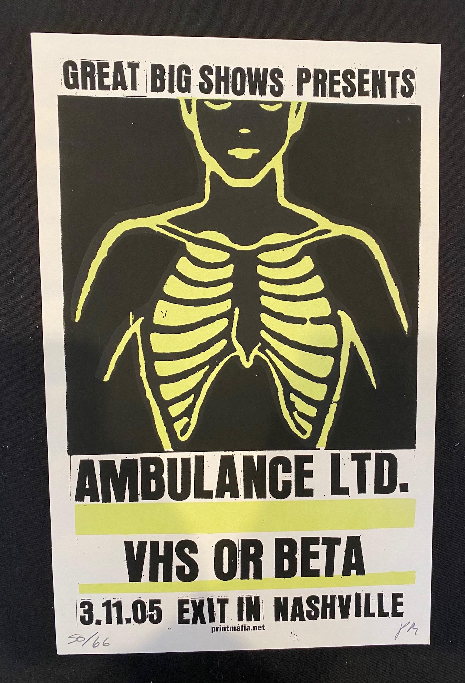 Ambulance Ltd. Concert Poster March 11 2005 Artist Sign (1 of 4)