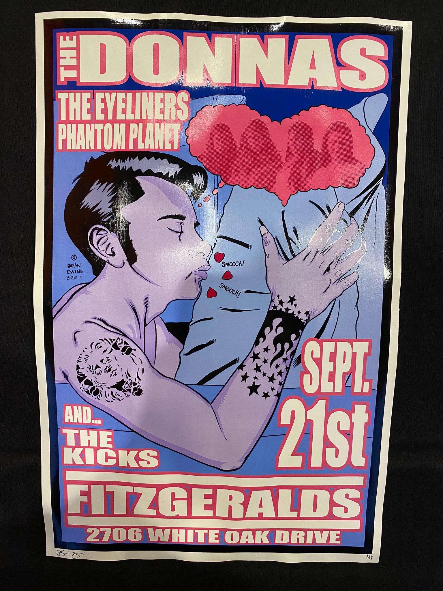 The DonnaÕs Concert Poster September 21 2001 Artist Pro: The DonnaÕs Concert Poster September 21 2001 Artist Proof and Signed -- Dimensions: H: 16 3/4 x 10 7/8 inches --- Bidding note: We will be attempting to close these items at a rate of 2 items per min