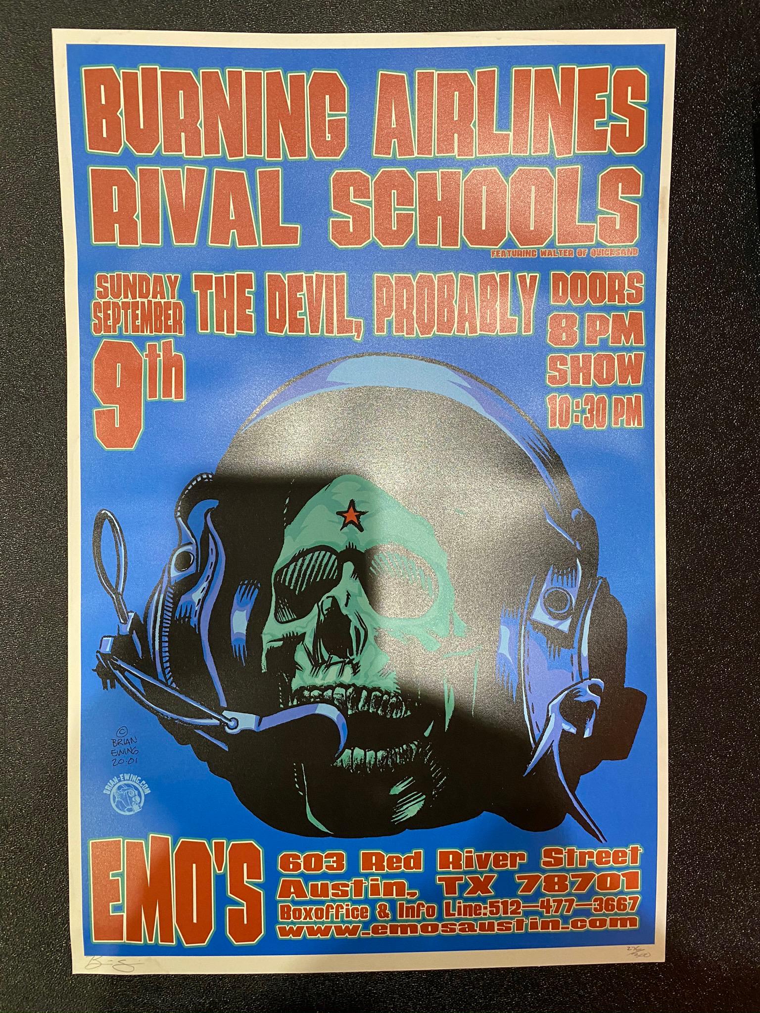 Burning Airlines Rival Schools Concert Poster September (1 of 4)
