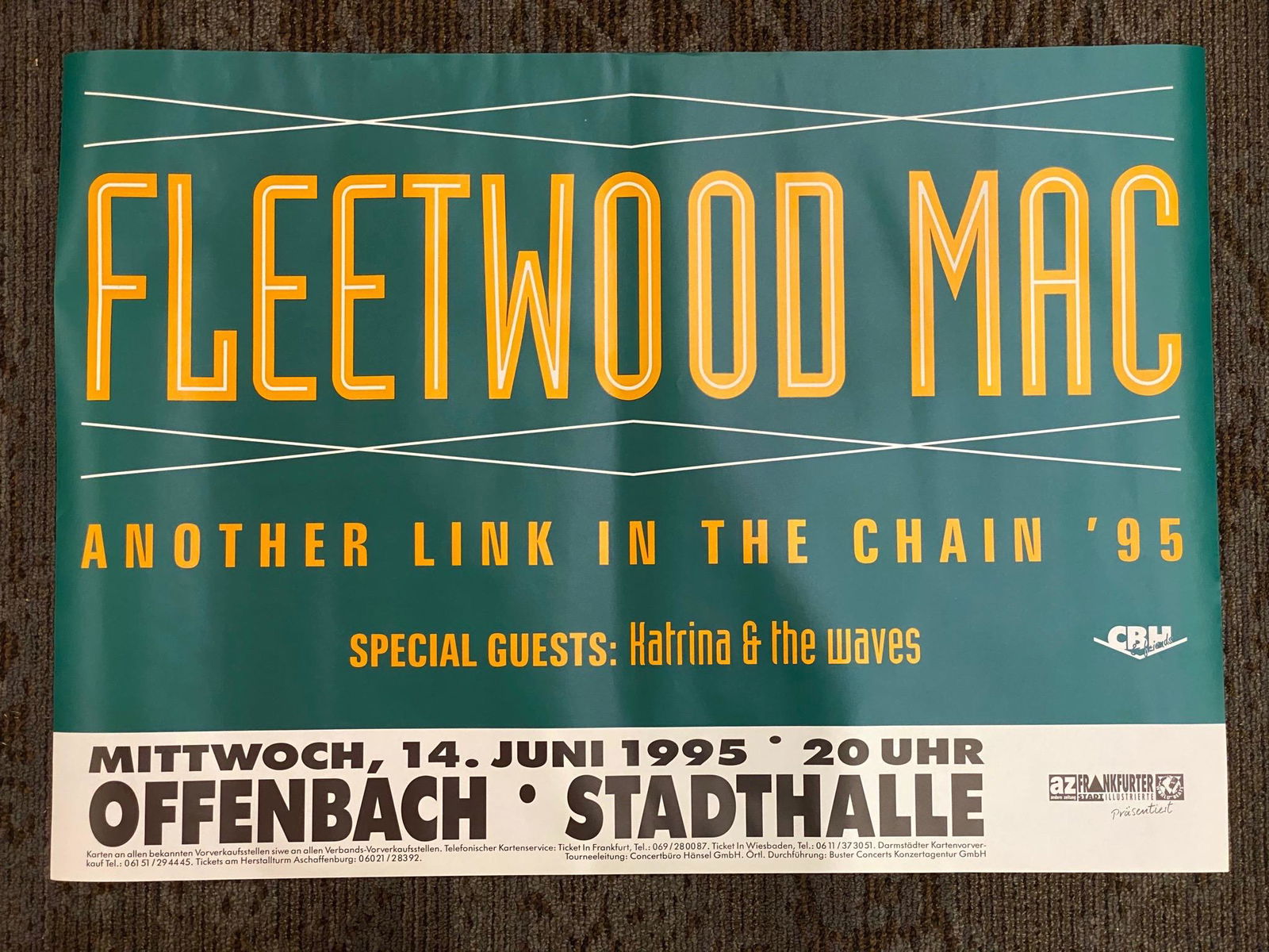 Fleetwood Mac 1995 German Venue Concert Poster (1 of 1)