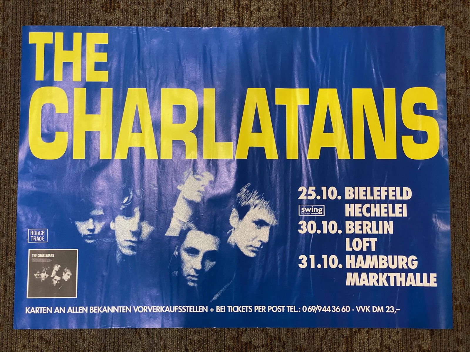 The Charlatans Multi Date German Venue Concert Concert: The Charlatans Multi Date German Venue Concert Concert Poster -- Dimensions: H: 33 x 23 1/4 inches --- Bidding note: We will be attempting to close these items at a rate of 2 items per minute. Due to