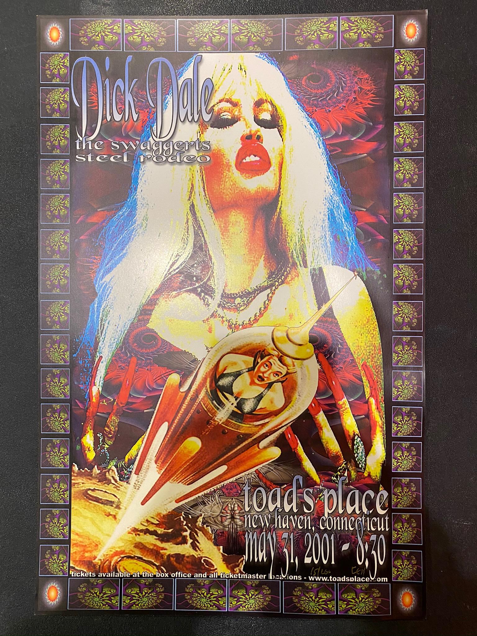 Dick Dale Concert Poster May 31 2001 Artist Signed and: Dick Dale Concert Poster May 31 2001 Artist Signed and Numbered -- Dimensions: H: 17 x 11 inches --- Bidding note: We will be attempting to close these items at a rate of 2 items per minute. Due to po