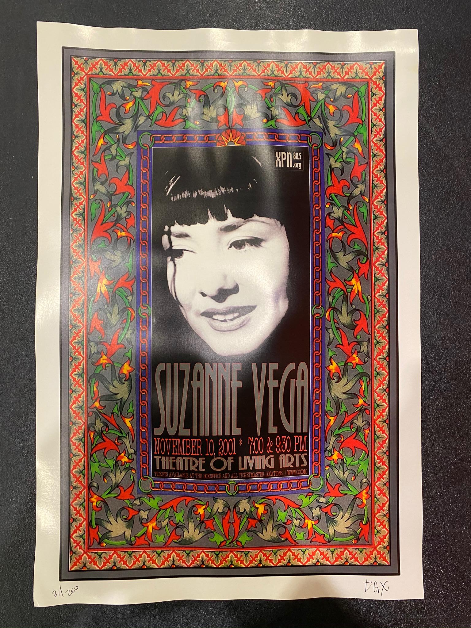 Suzanne Vega Concert Poster November 10 2001 Artist Sig: Suzanne Vega Concert Poster November 10 2001 Artist Signed and Numbered -- Dimensions: H: 17 7/8 x 12 inches --- Bidding note: We will be attempting to close these items at a rate of 2 items per minut