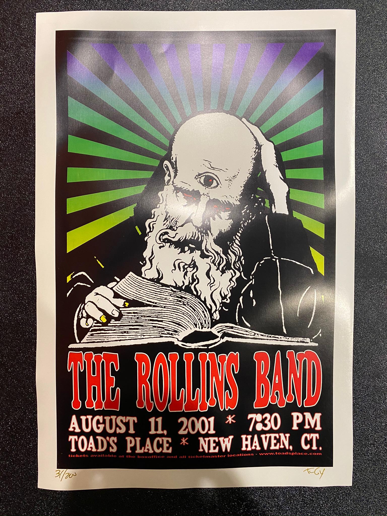 The Rollins Band Concert Poster August 11 2001 Artist S: The Rollins Band Concert Poster August 11 2001 Artist Signed and Numbered -- Dimensions: H: 17 7/8 x 11 7/88 inches --- Bidding note: We will be attempting to close these items at a rate of 2 items pe