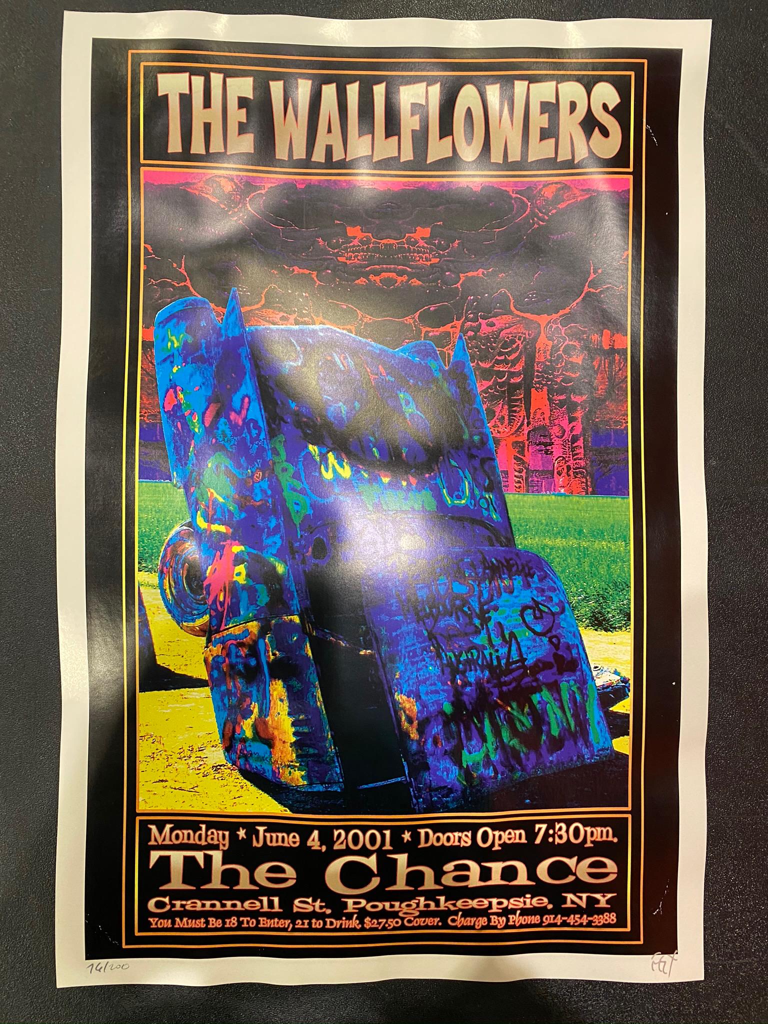 The Wallflowers Concert Poster June 4 2001 Artist Signe: The Wallflowers Concert Poster June 4 2001 Artist Signed and Numbered -- Dimensions: H: 17 7/8 x 11 7/8 inches --- Bidding note: We will be attempting to close these items at a rate of 2 items per min