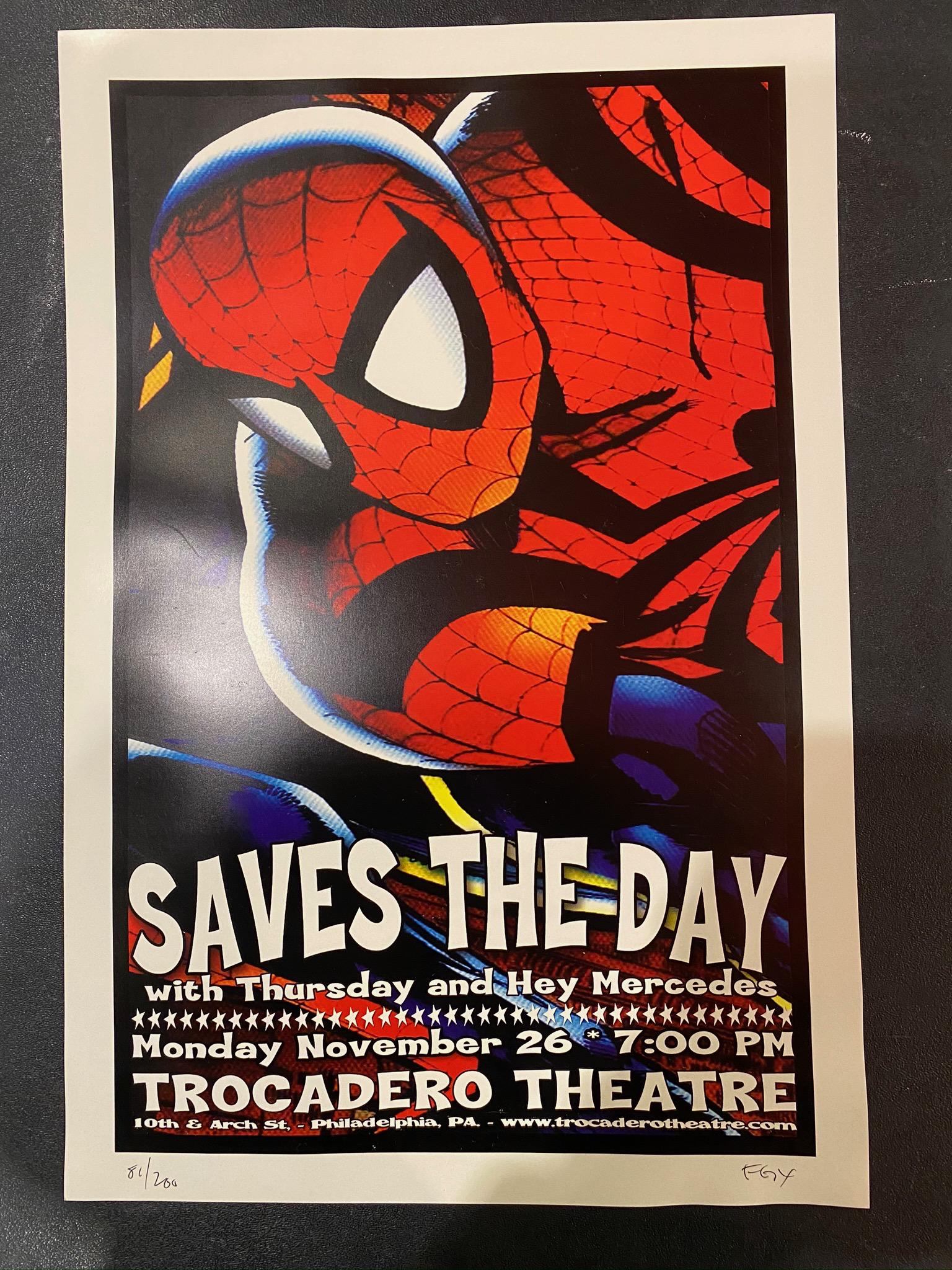 Saves the Day Concert Poster November 26 Artist Signed: Saves the Day Concert Poster November 26 Artist Signed and Numbered -- Dimensions: H: 17 7/8 x 11 7/8 inches --- Bidding note: We will be attempting to close these items at a rate of 2 items per minut