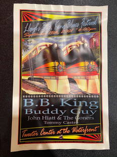 Bb King and Buddy Guy Concert Poster September 15 2001: Bb King and Buddy Guy Concert Poster September 15 2001 Artist Signed and Numbered -- Dimensions: H: 17 3/4 x 11 7/8 inches --- Bidding note: We will be attempting to close these items at a rate of 2 i