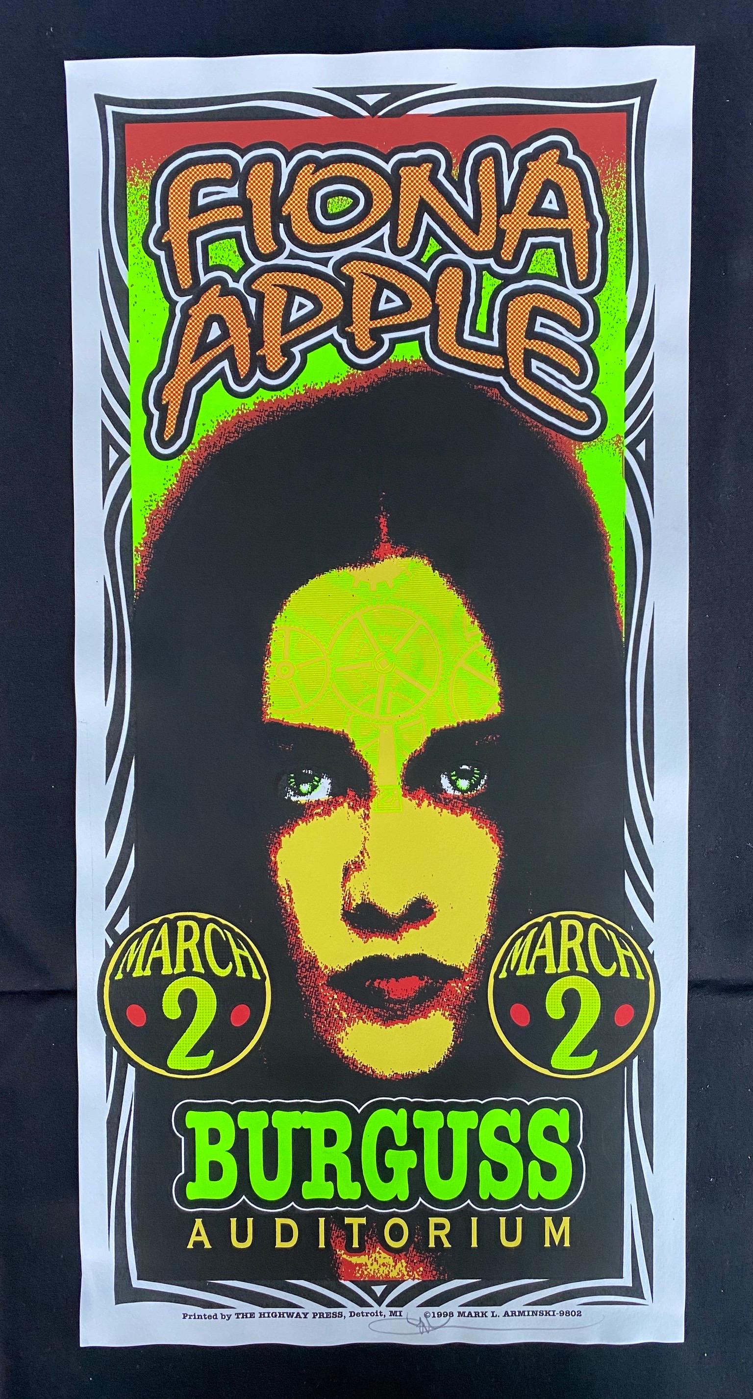 Fiona Apple Concert Poster March 2 1998 Artist Signed (1 of 3)