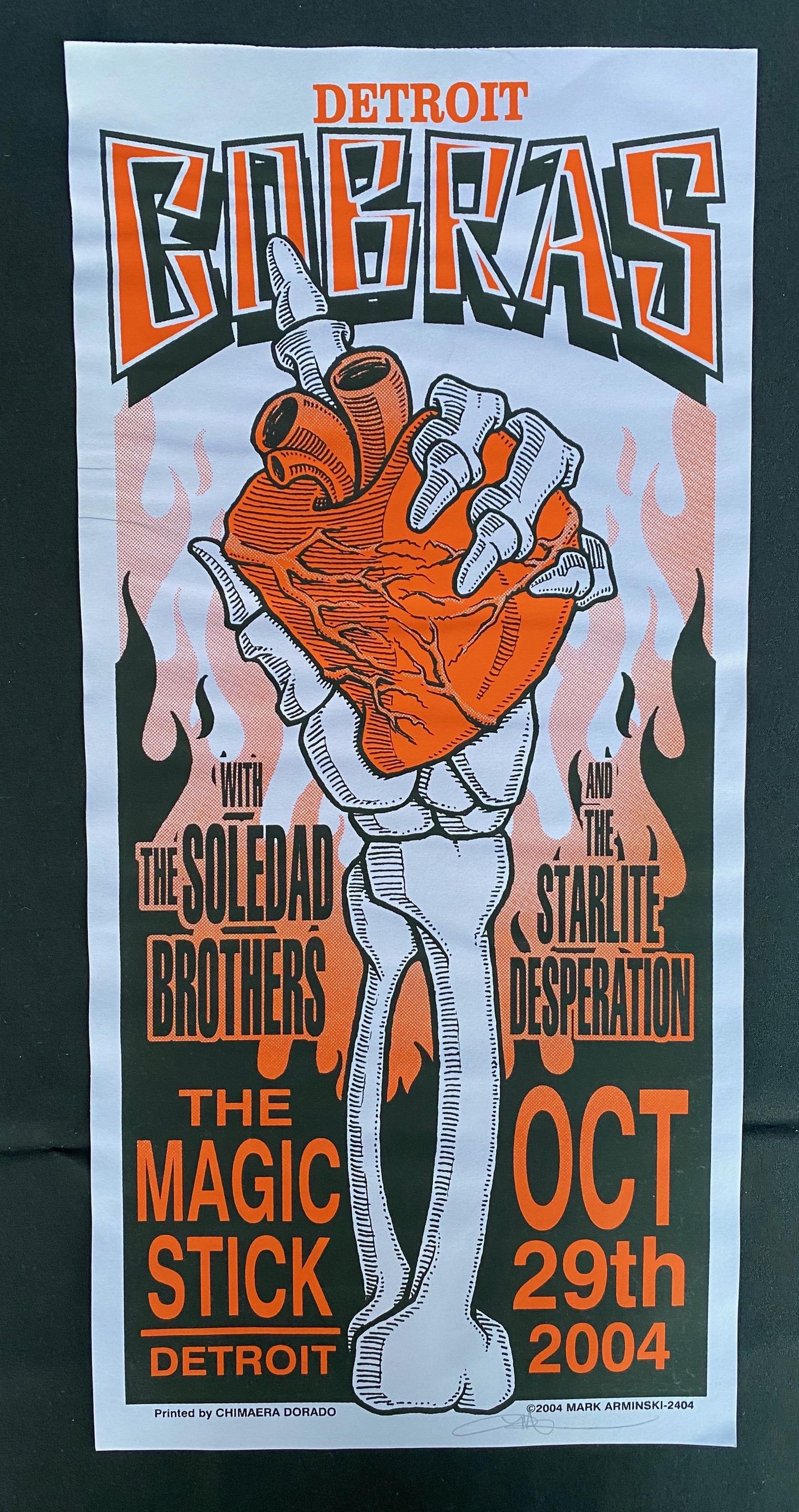 Detroit Cobras Concert Poster October 29 2004 Artist Si: Detroit Cobras Concert Poster October 29 2004 Artist Signed -- Dimensions: H: 22 x 10 3/4 inches --- Bidding note: We will be attempting to close these items at a rate of 2 items per minute. Due to po