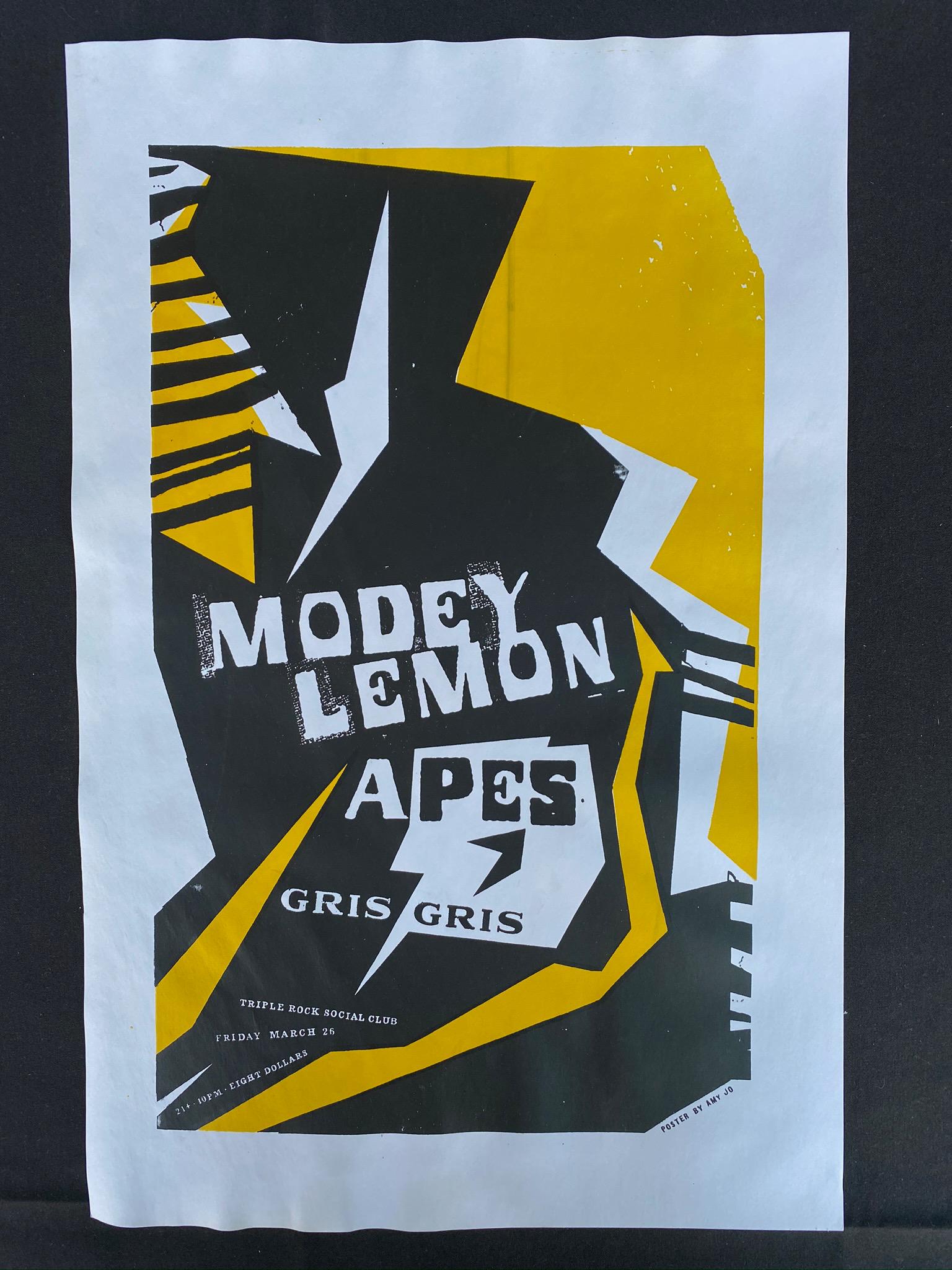 Modey Lemon Apes. Concert Poster March 26 2004 Artist S (1 of 3)
