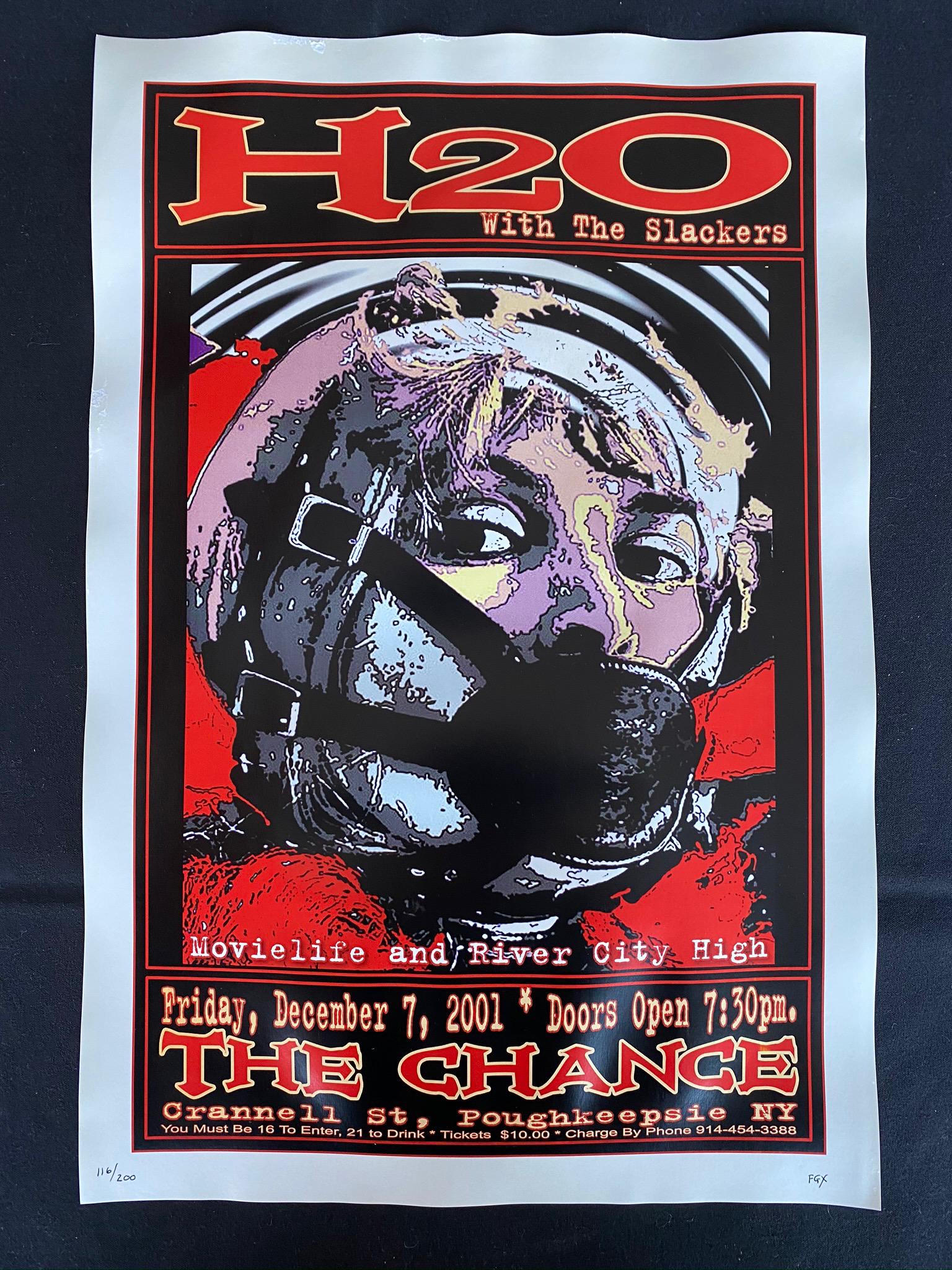 H2o Concert Poster December 7 2001 Signed by the Artist (1 of 4)