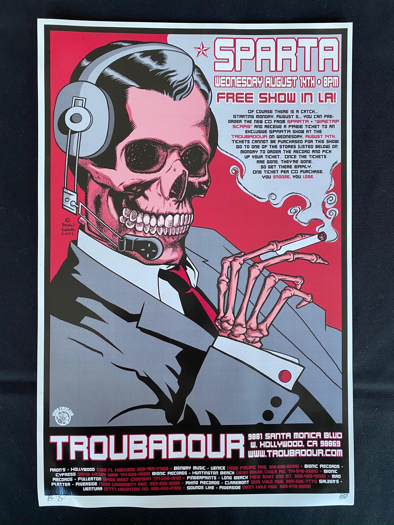 Sparta Concert Poster August 14 2002 Artist Signed and (1 of 4)