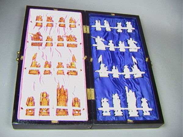 Ornate Asian IVORY Chess Set. Set consist of moun: Ornate Asian IVORY Chess Set. Set consist of mounted soldiers. armed men, elephants, etc. nicely detailed carving. Tallest piece; 3.5" Dimensions: Condition (General) Please contact us with specific q