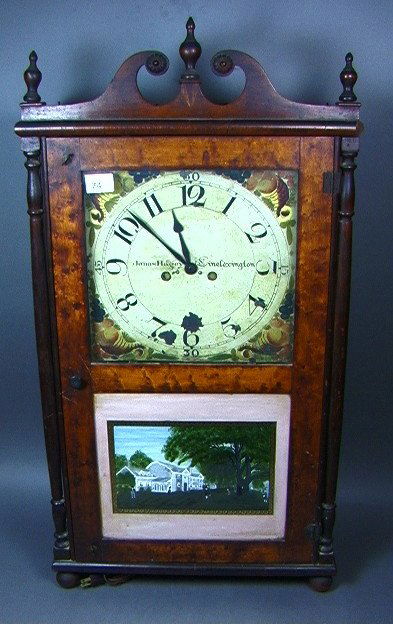 Jonas Hagey 1834 Mantle Clock with Painted Face.: Jonas Hagey 1834 Mantle Clock with Painted Face. Work replaced with electric works. Case signed. Dimensions: H: 36.5 inches: W: 18.5 inches: D: 6.5 inches US Shipping charge: Pick up or shipping quot